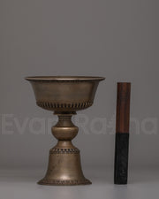 Tibetan Handcrafted Butter Lamp with Stick | Meditation & Spiritual Practices