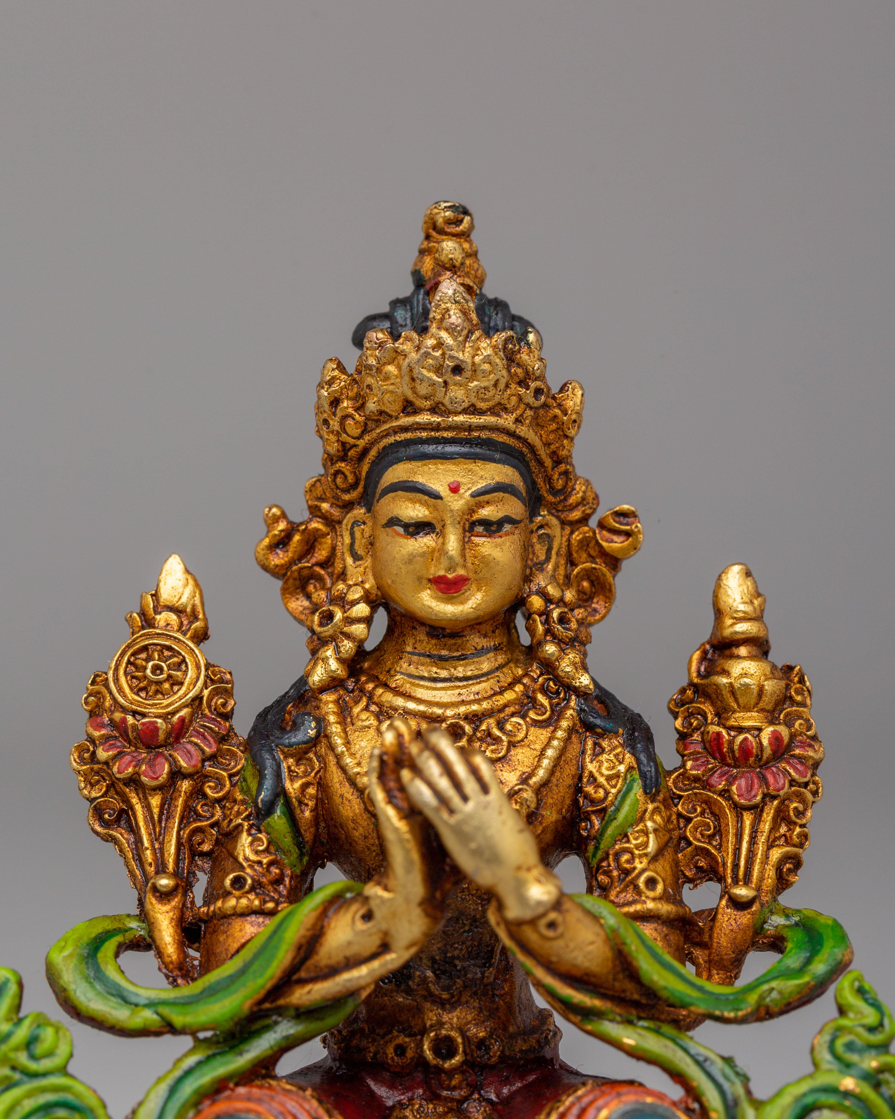 Spiritual Maitreya Buddha Deity Statue | Handmade Copper Sculpture with 24K Gold Plating