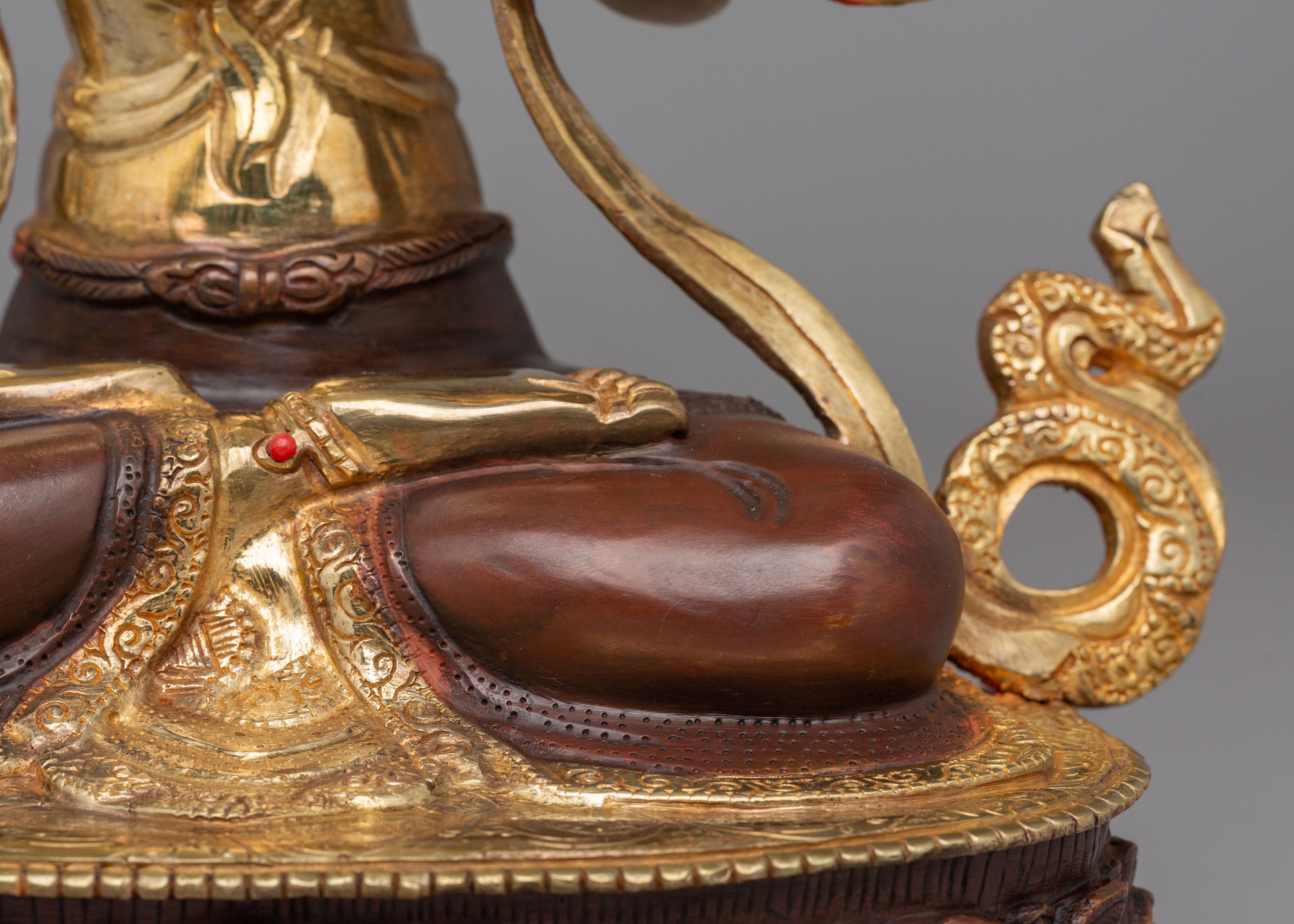 Spiritual Manjushri Altar Statue | 24K Gold Plated Tibetan Buddhist Deity