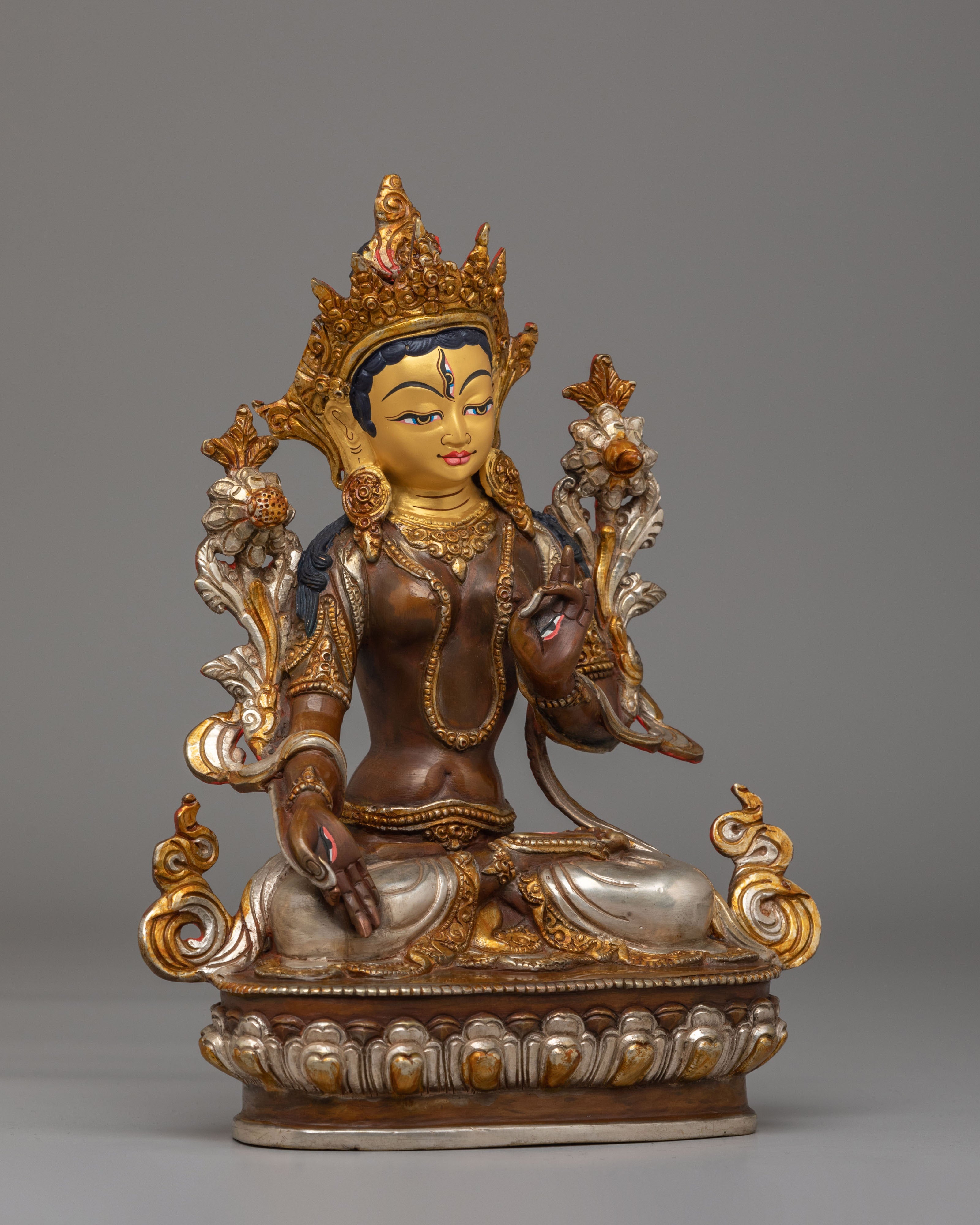 Handmade Ritual White Tara Statue | Sacred Spiritual Decor for Meditation