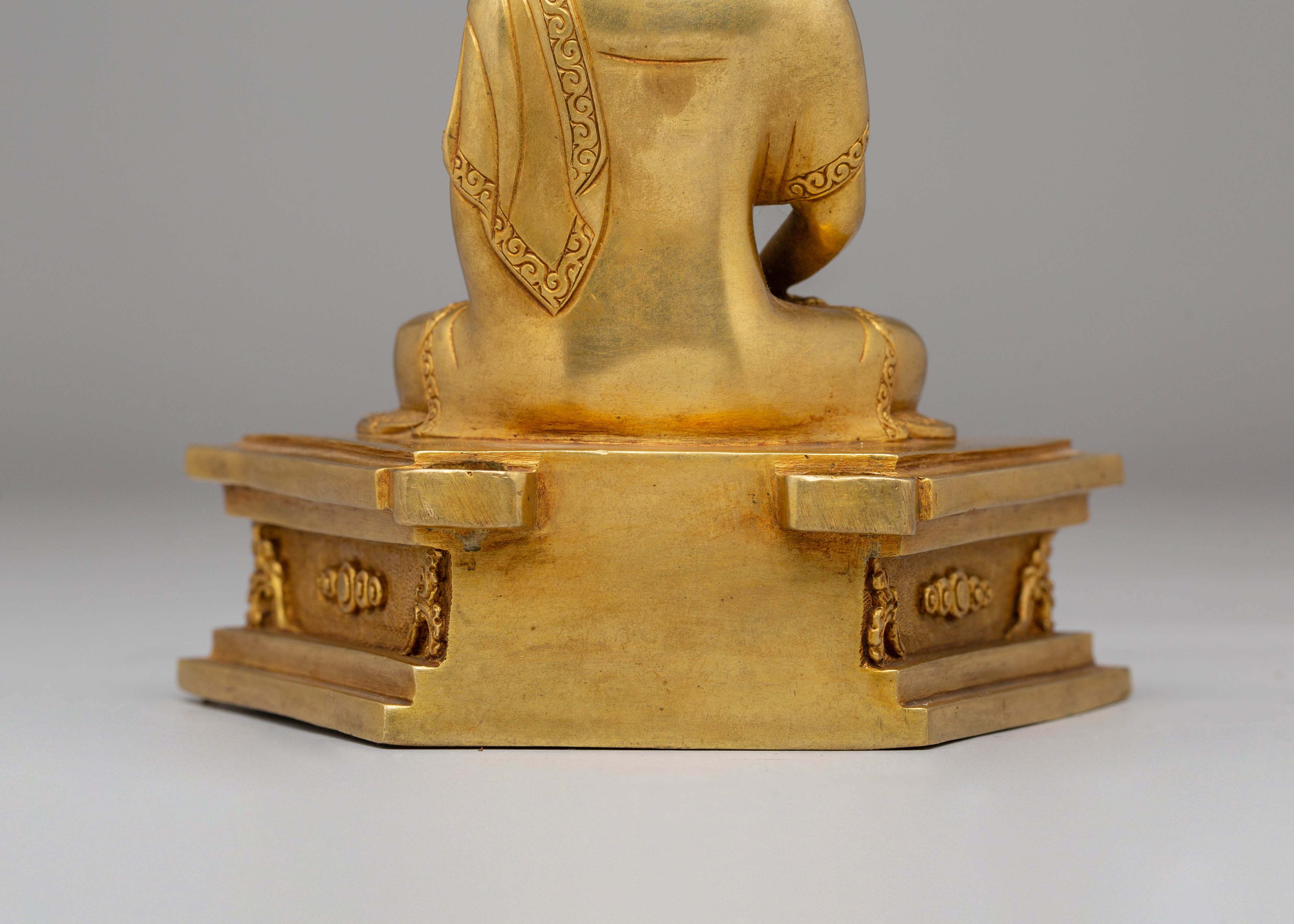 Buddha Amitabha Sacred Statue | Gold Plated Copper for Wisdom and Compassion