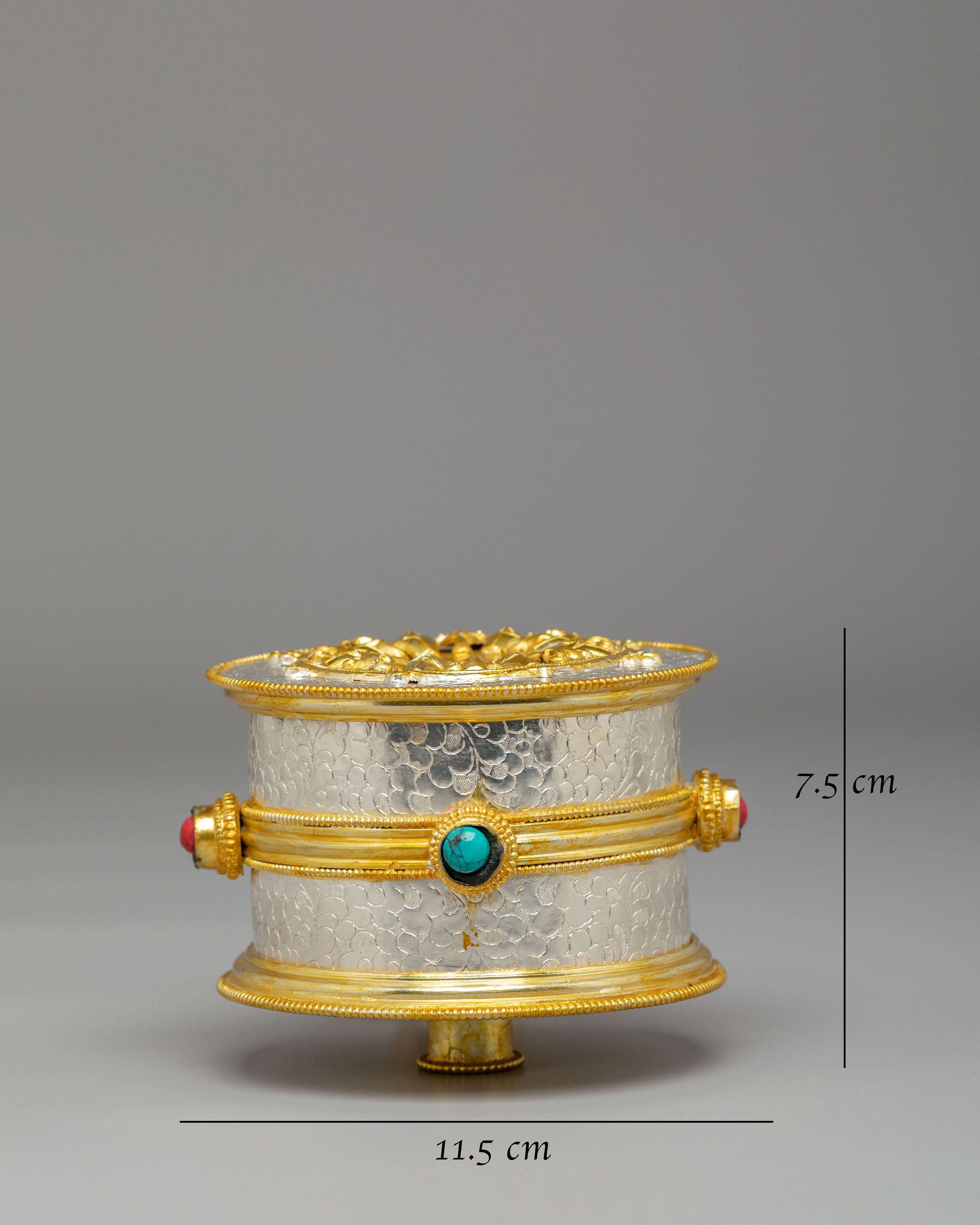 Tibetan Altar Prayer Wheel | Perfect for Your Spiritual Practice