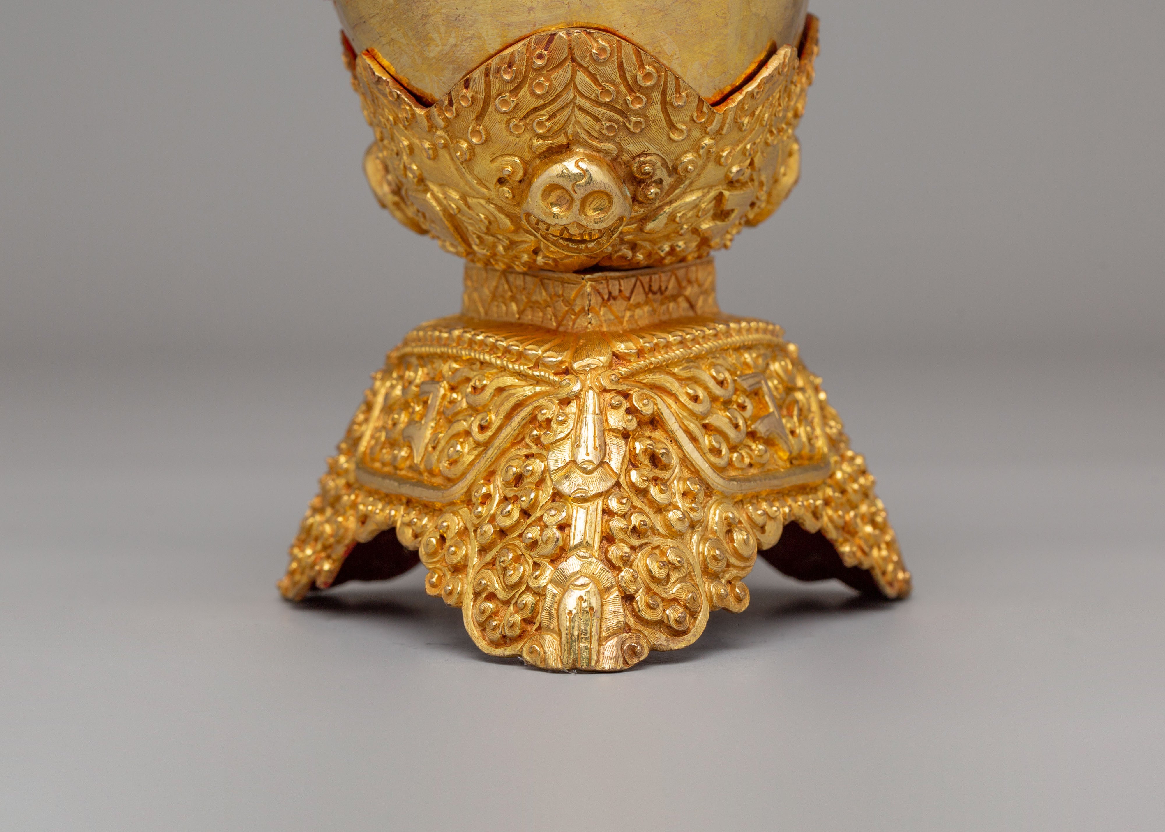 Kapala Buddhist Ritual Cup | Sacred Kapala for Meditation & Offerings