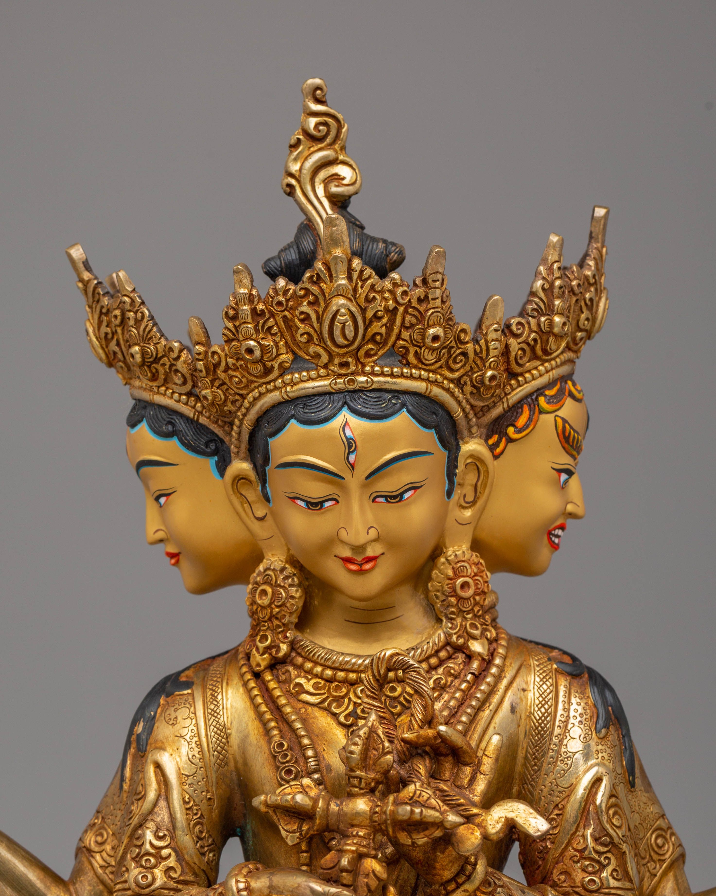 Handmade Golden Namgyalma Statue | Dakini of Longevity