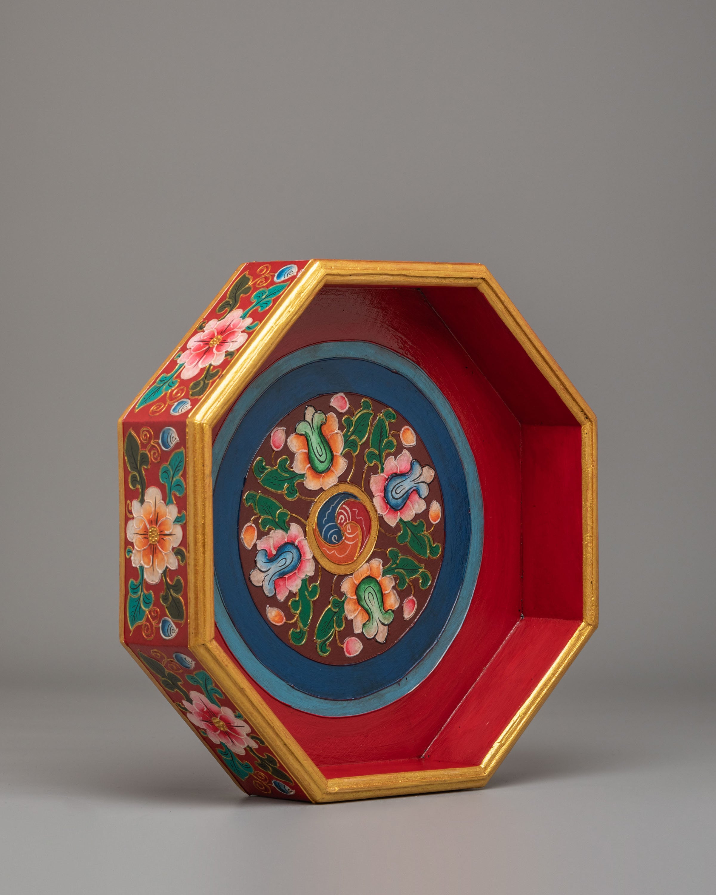 Buddhist Altar Tray | Hand-painted Ritual Plate