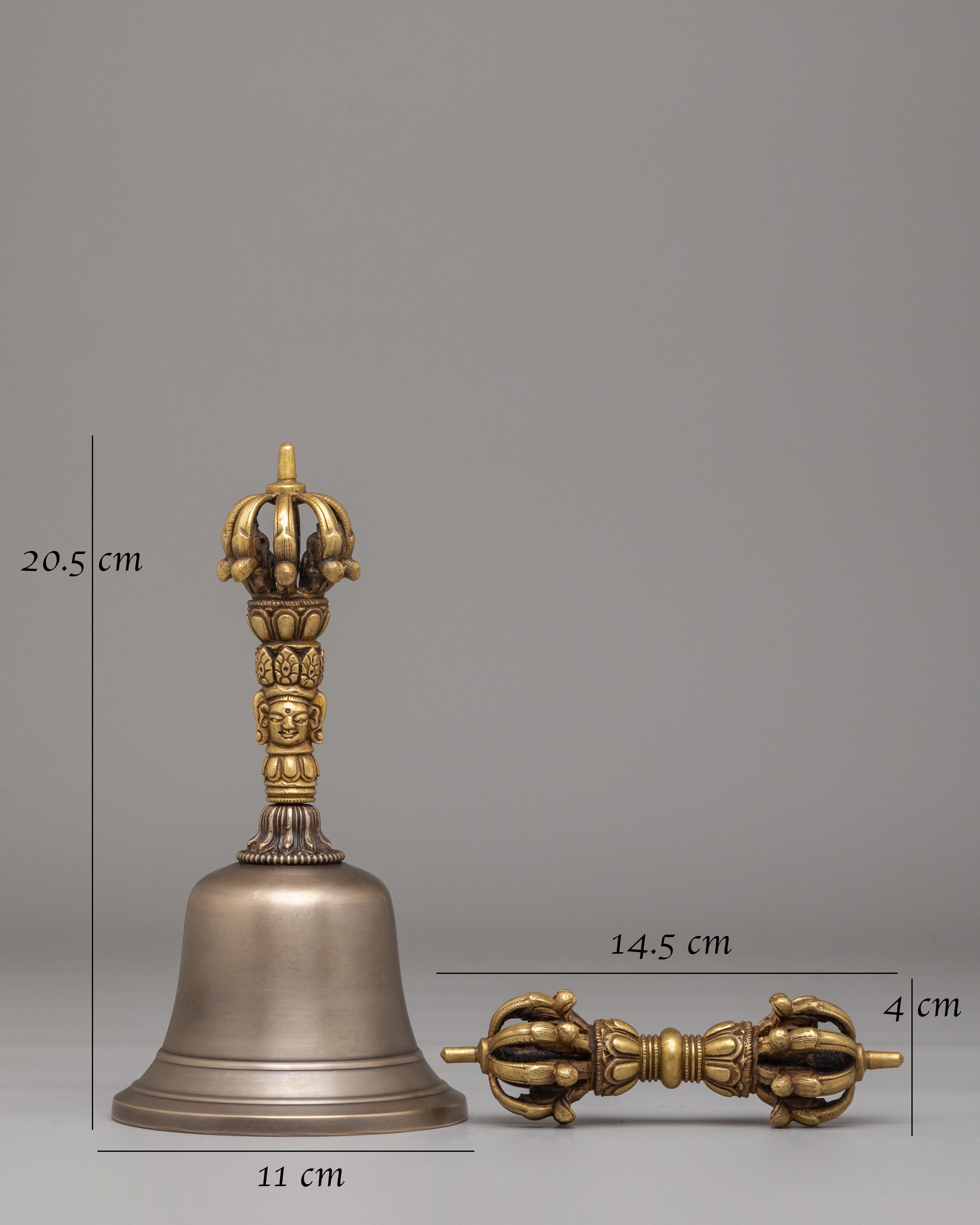 Sacred Vajra and Bell Set for Ritual | Handcrafted Buddhist Meditation Tools