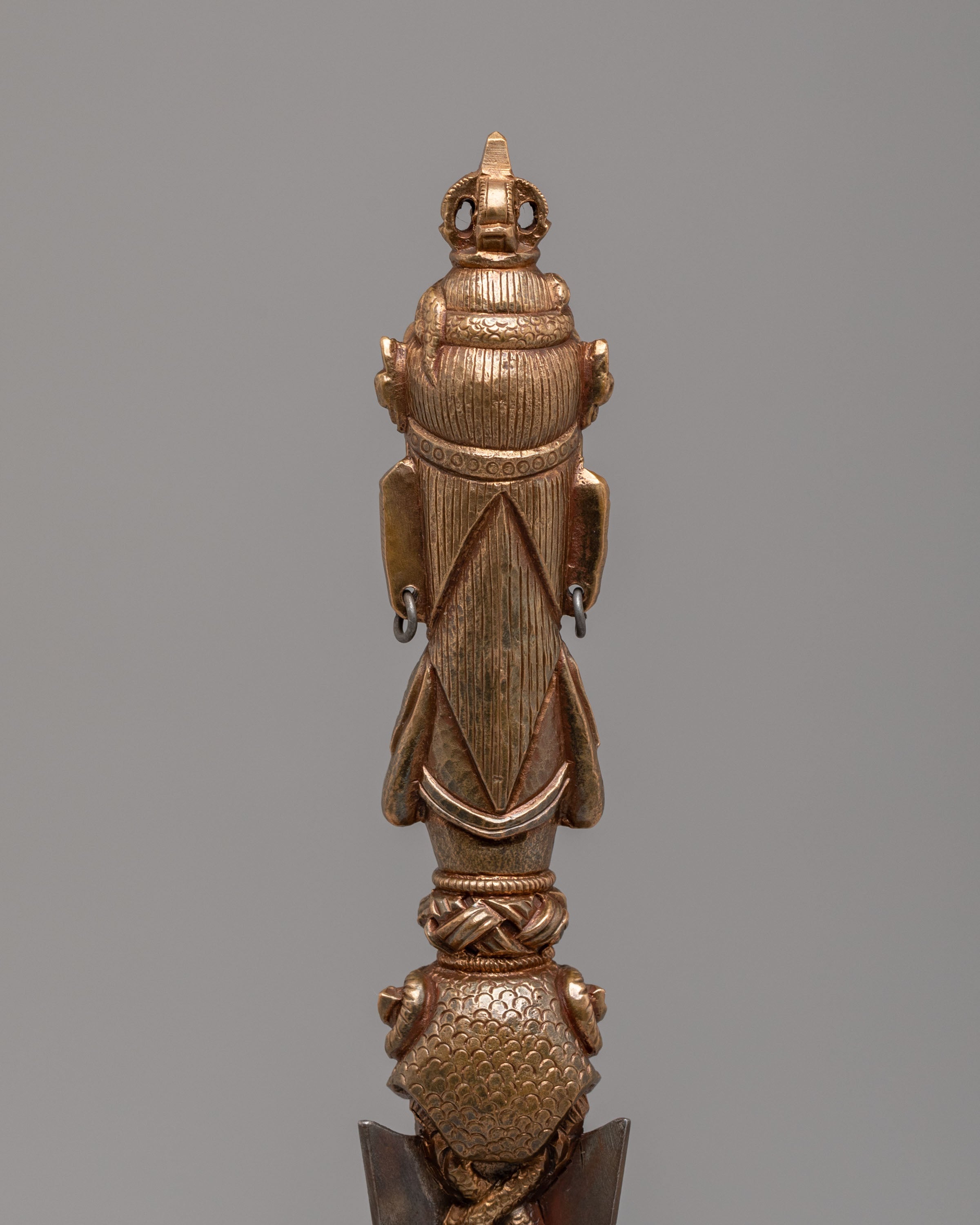 Traditional Ritual Phurba Dagger | Handcrafted Bronze & Iron Blade