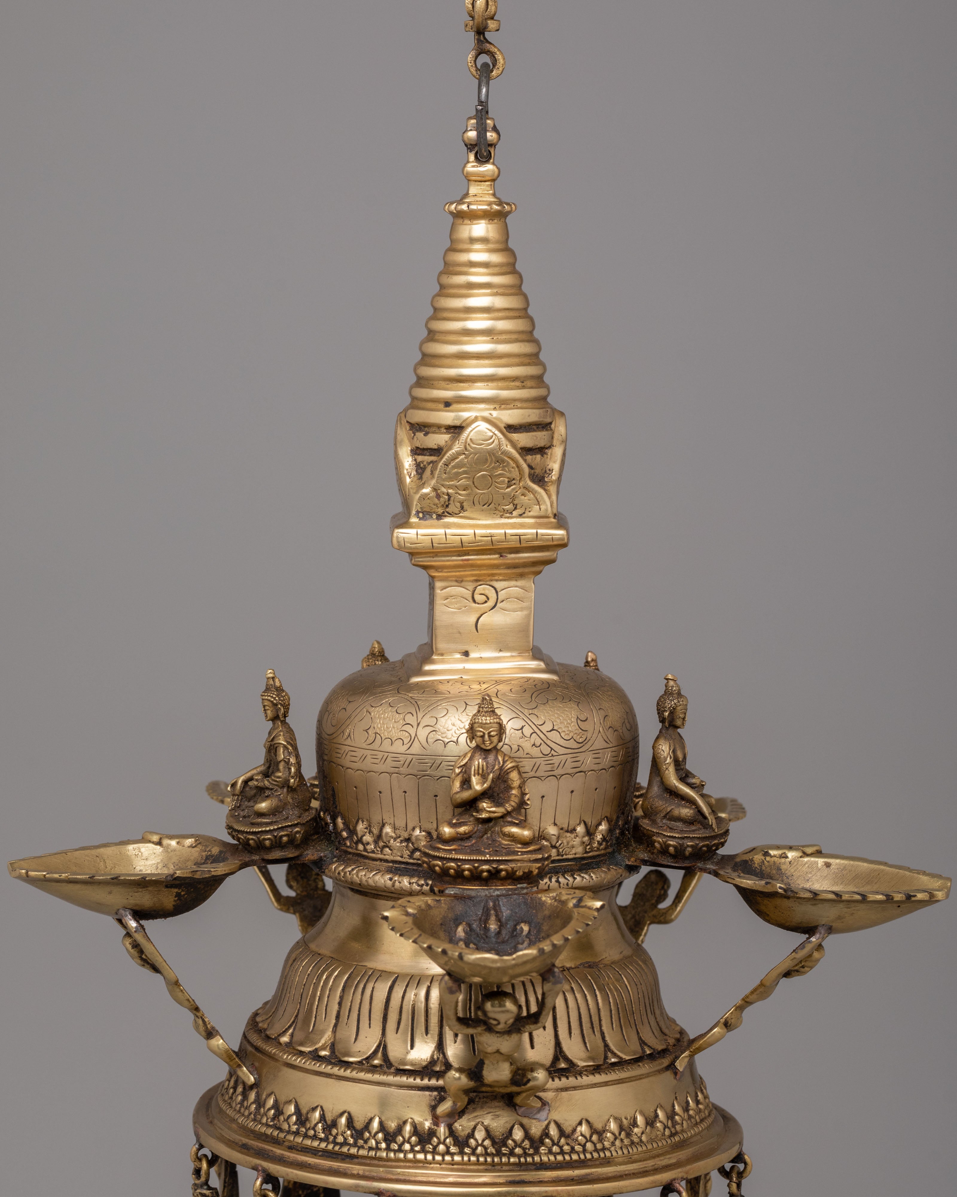 Himalayan Hanging Stupa Dalucha | Five Dhyani Buddhas in Brass
