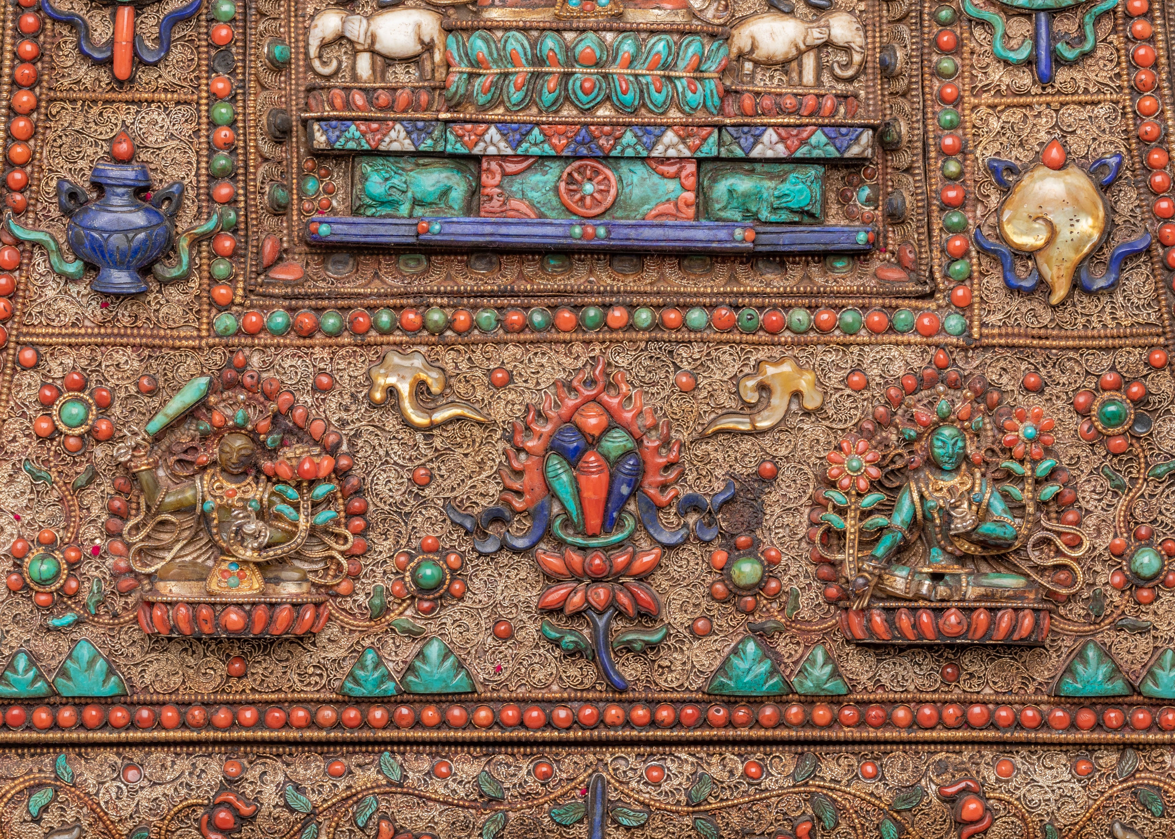 Exclusive Himalayan Metal Thangka | Exclusive Silver and Gemstone Metal Thangka