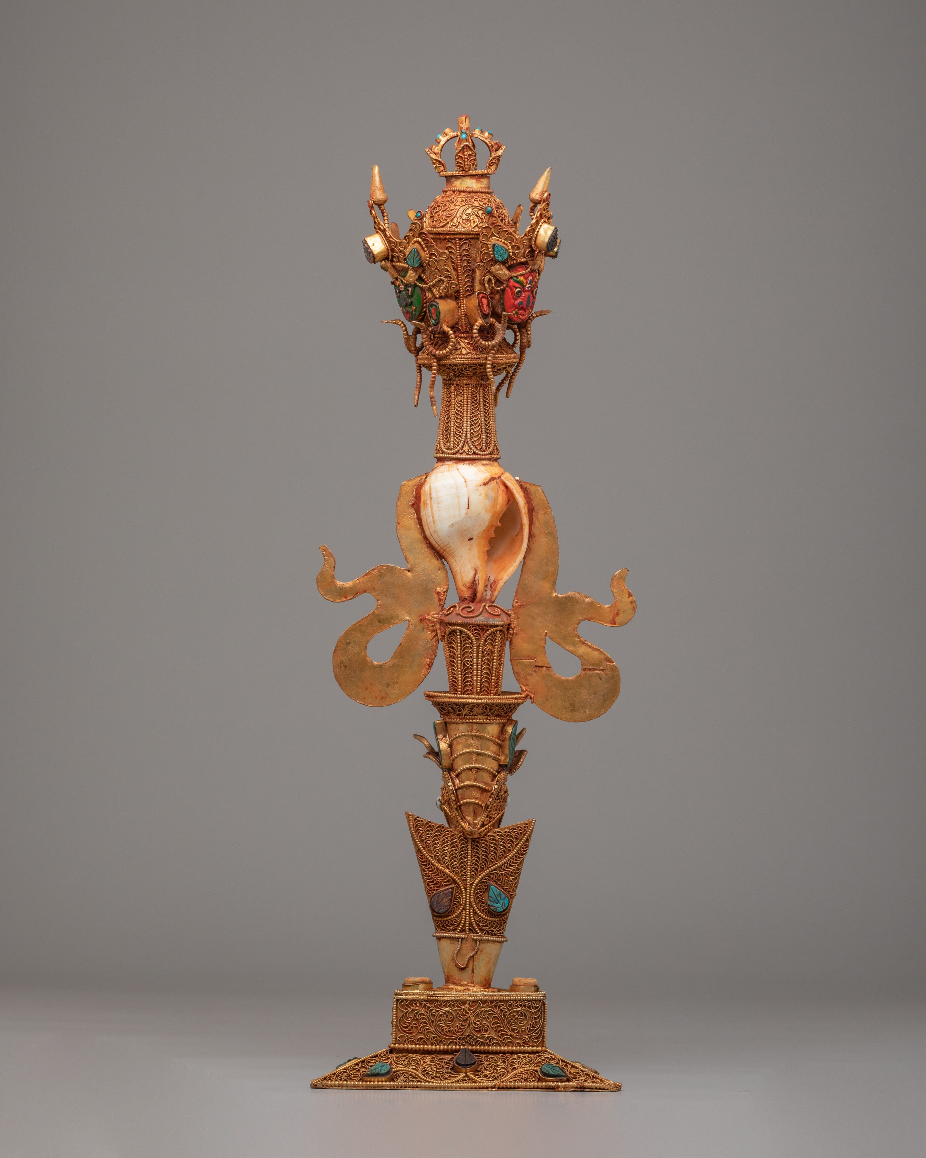 Handcrafted Himalayan Phurba for Ritual | Tibetan Dagger with Bone Carvings