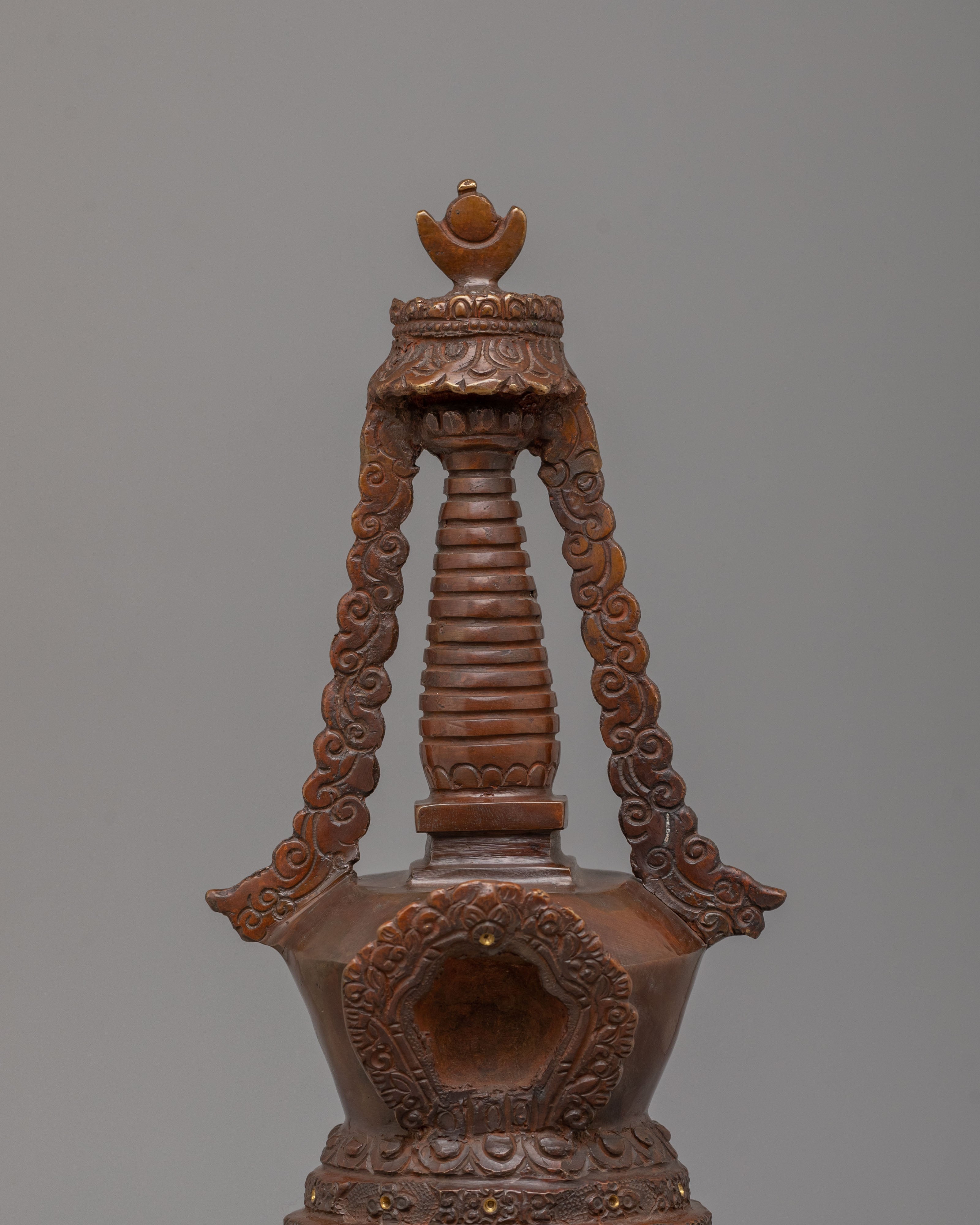 Handmade Lotus Blossom Stupa For Altar | Tibetan Ritual Art