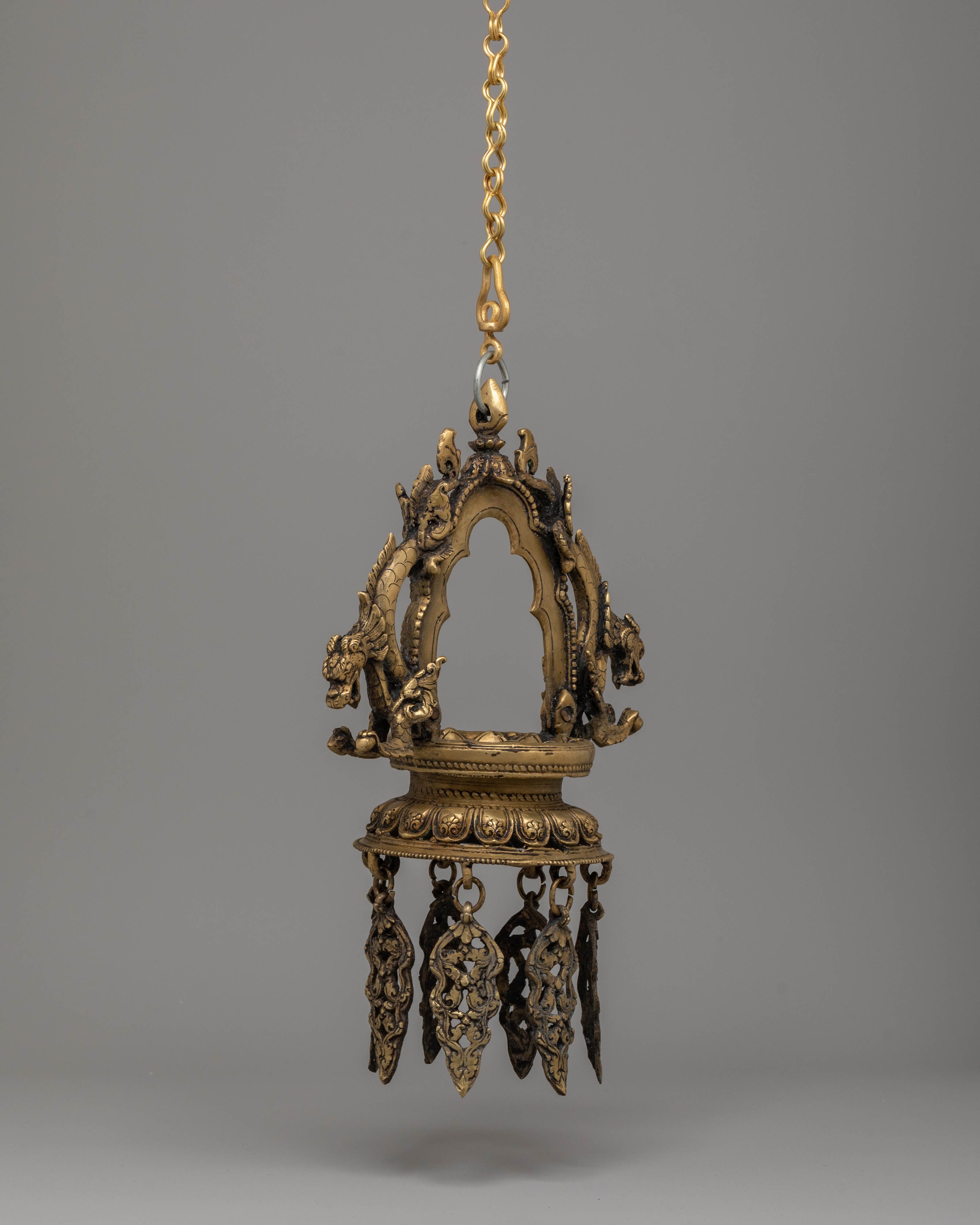 Tibetan Dalucha Oil Lamp | Traditional Brass Ritual Lamp