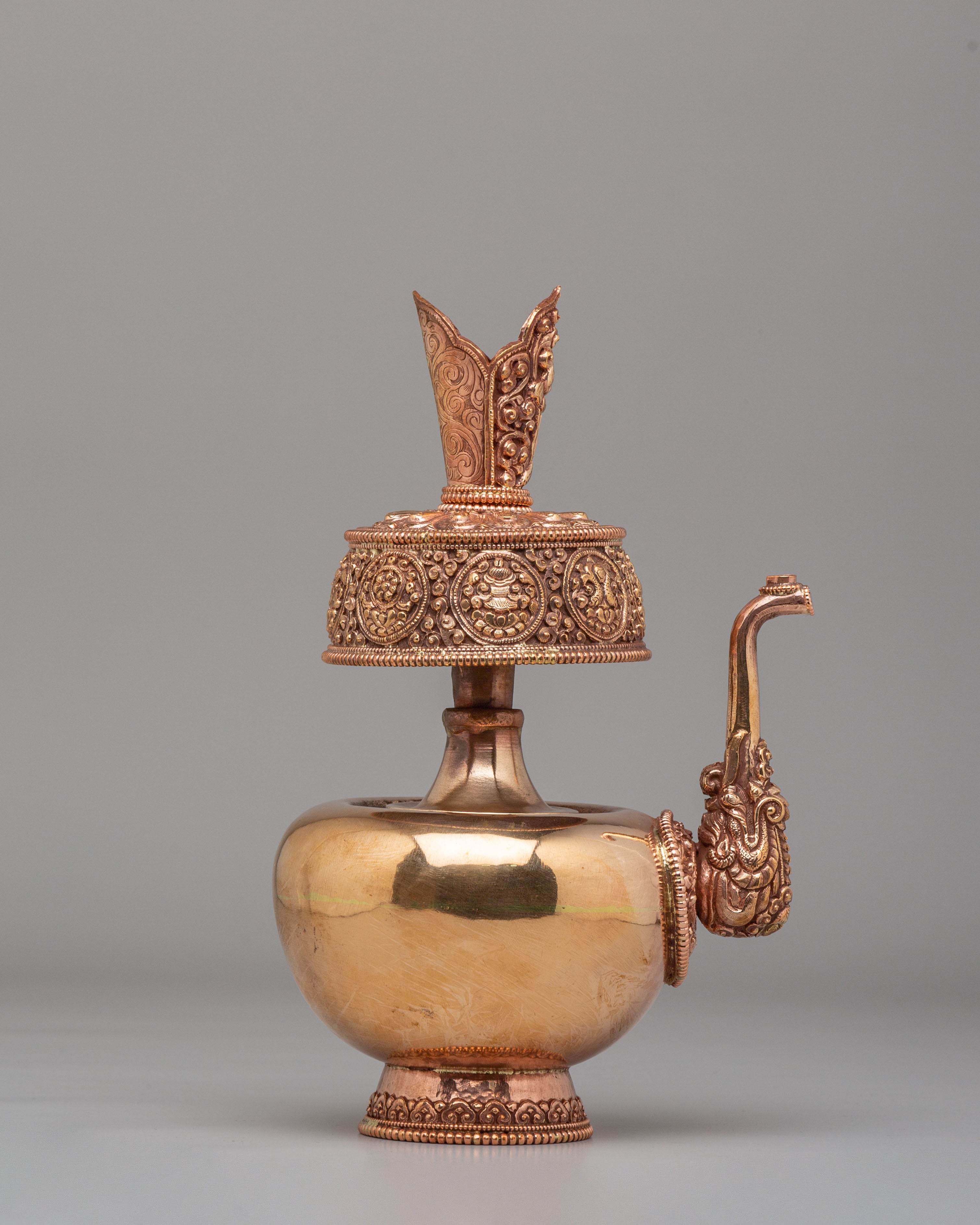 Sacred Tibetan Altar Bhumba Set | Copper Ritual Offering Vessels