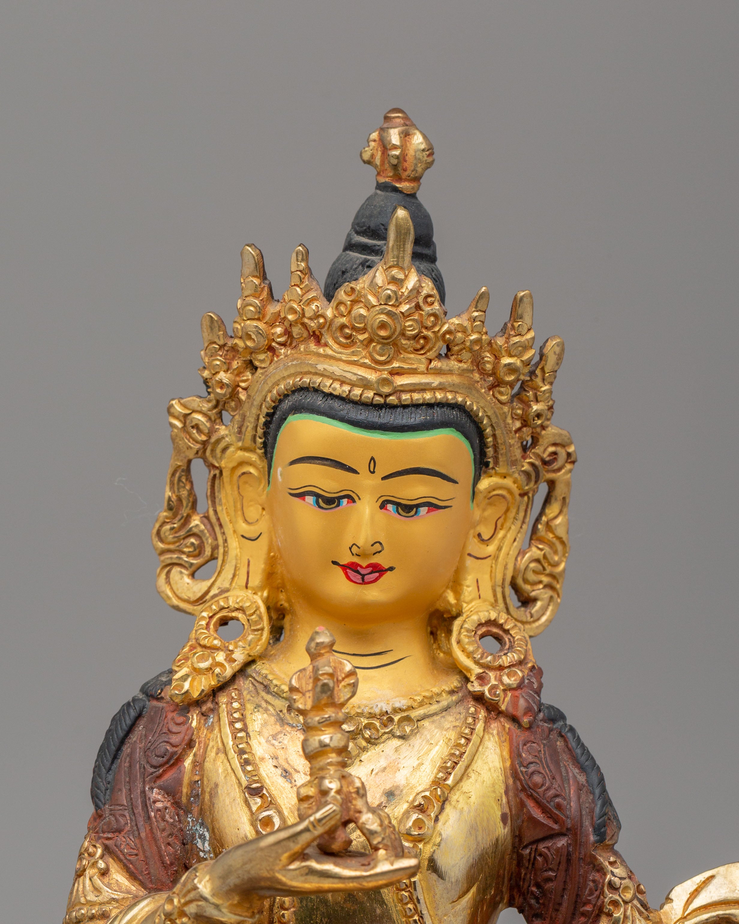 Divine Vajrasattva Statue | 24K Gold Plated Copper Vajrasattva