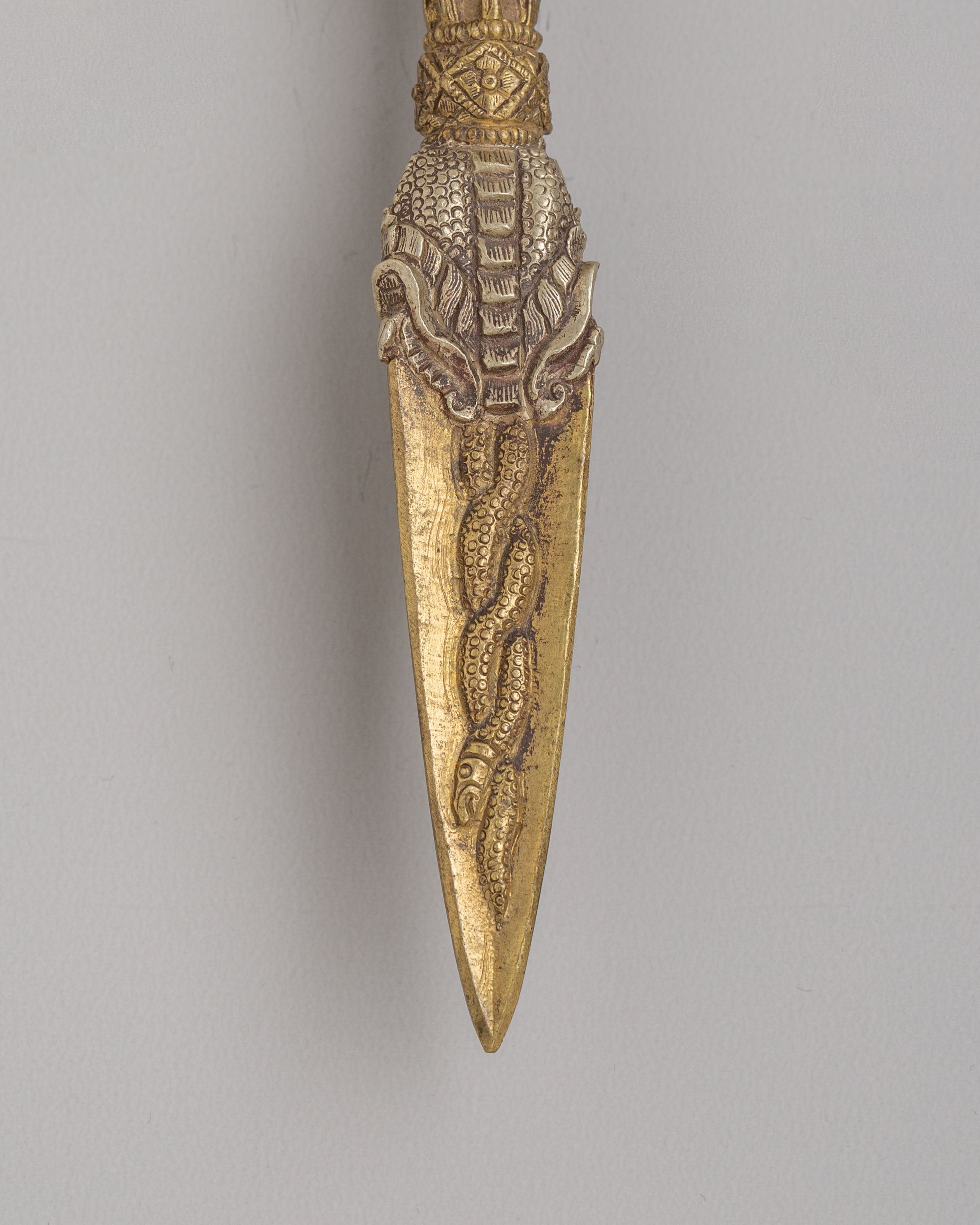 Tibetan Phurba Meditation Dagger | Brass Bronze Vajrayana Tool