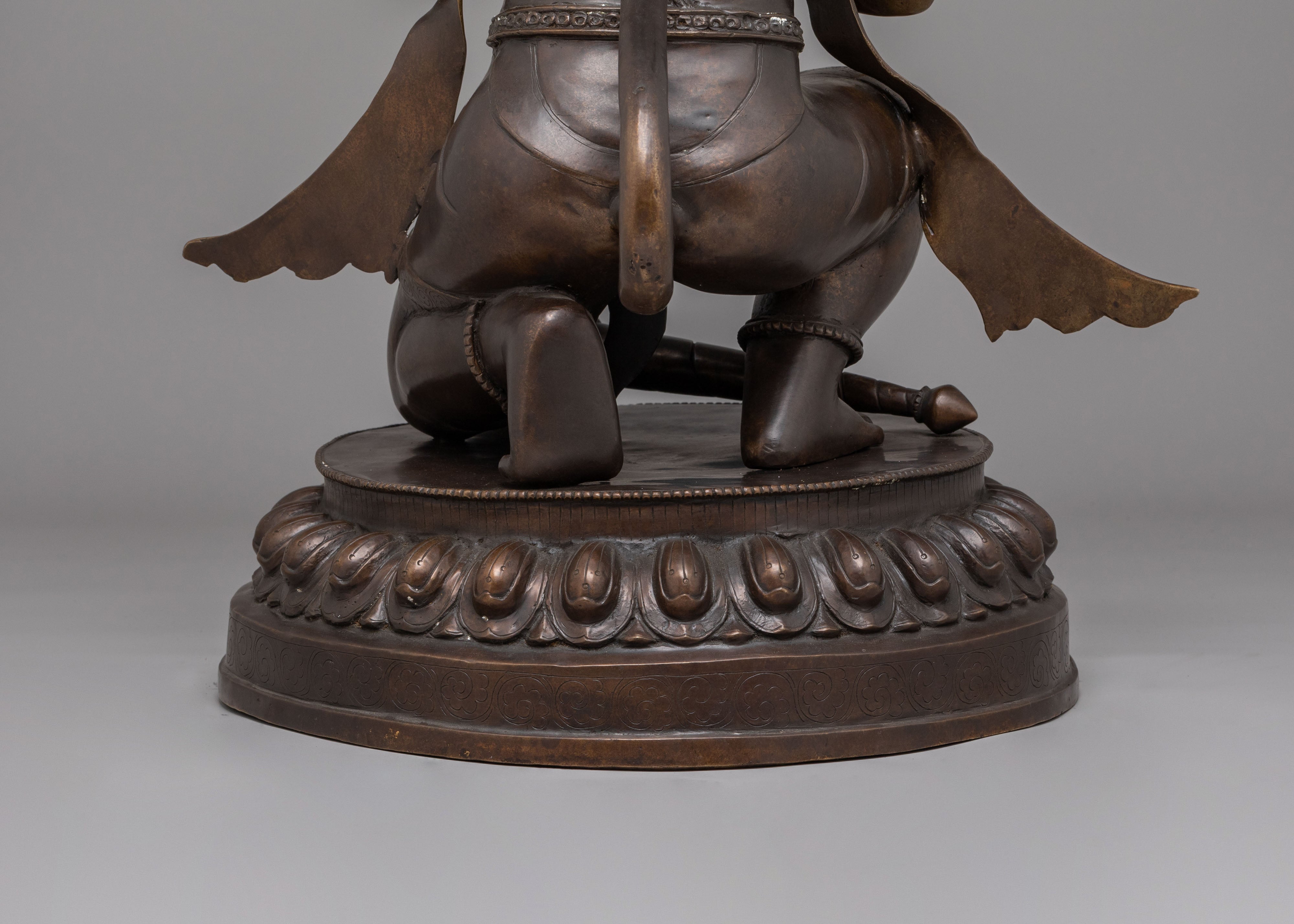 Sacred Handcrafted Hanuman Statue | Divine Bronze Hindu God Sculpture