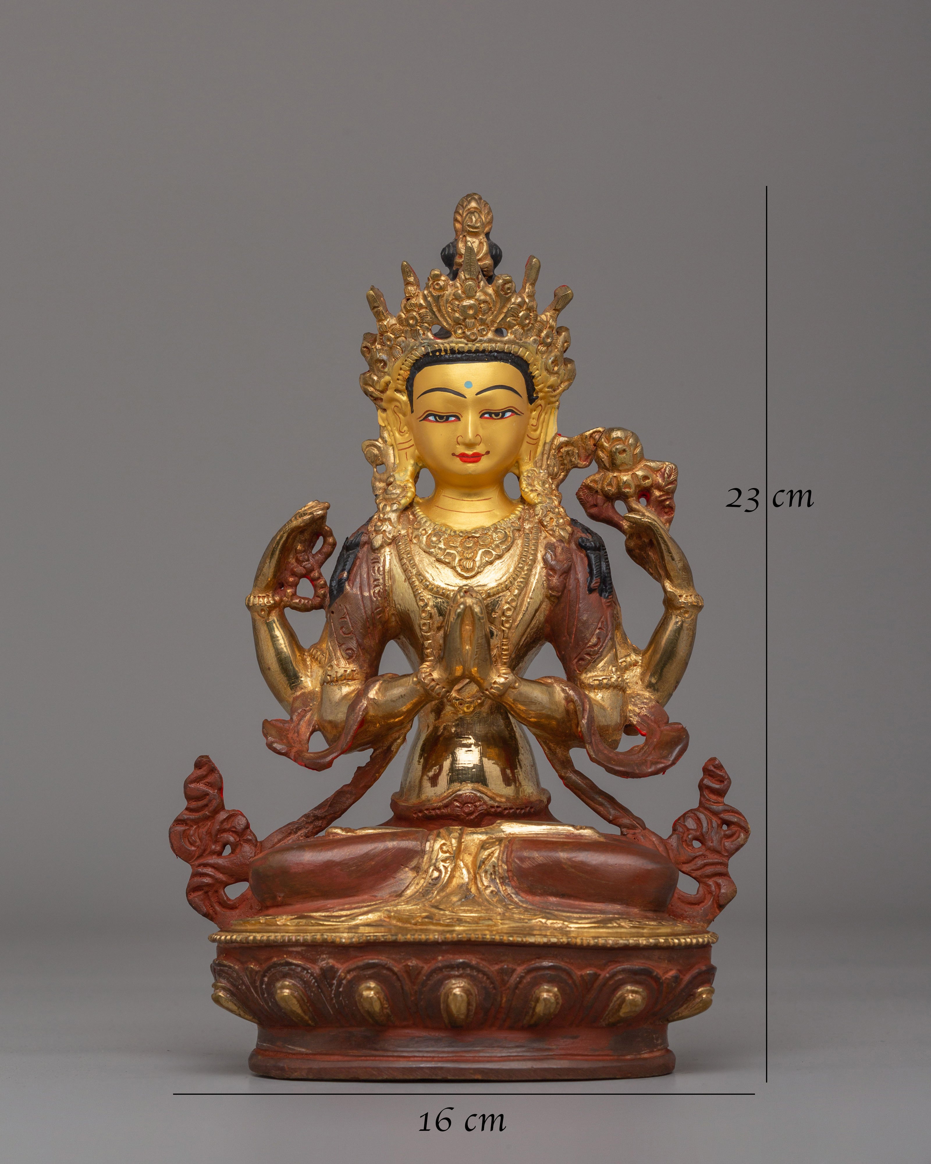 Sacred Chenrezig Statue for Altar | Tibetan Bodhisattva Statue