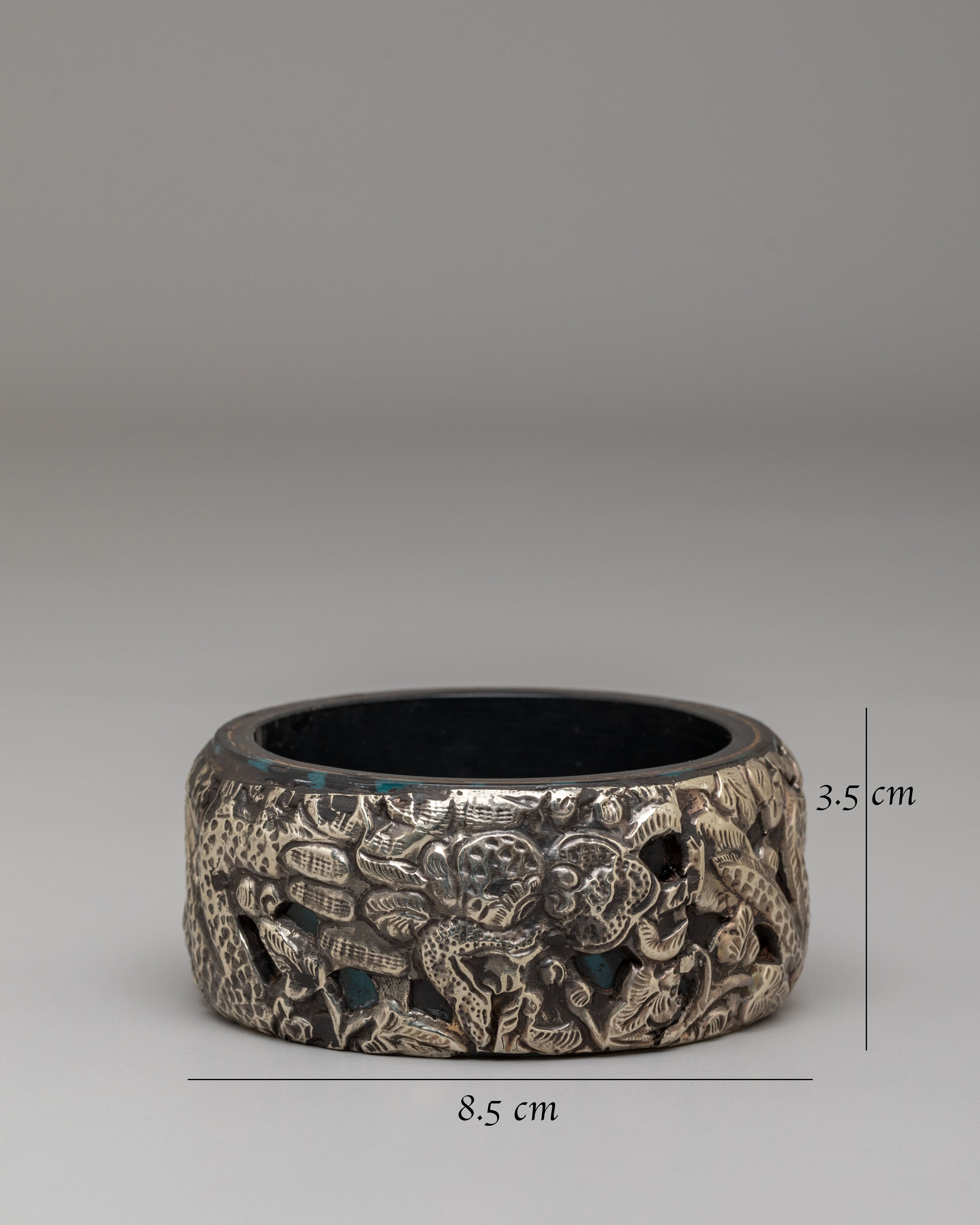 Traditional Buddhist Bracelet | Handmade White Metal Bracelet