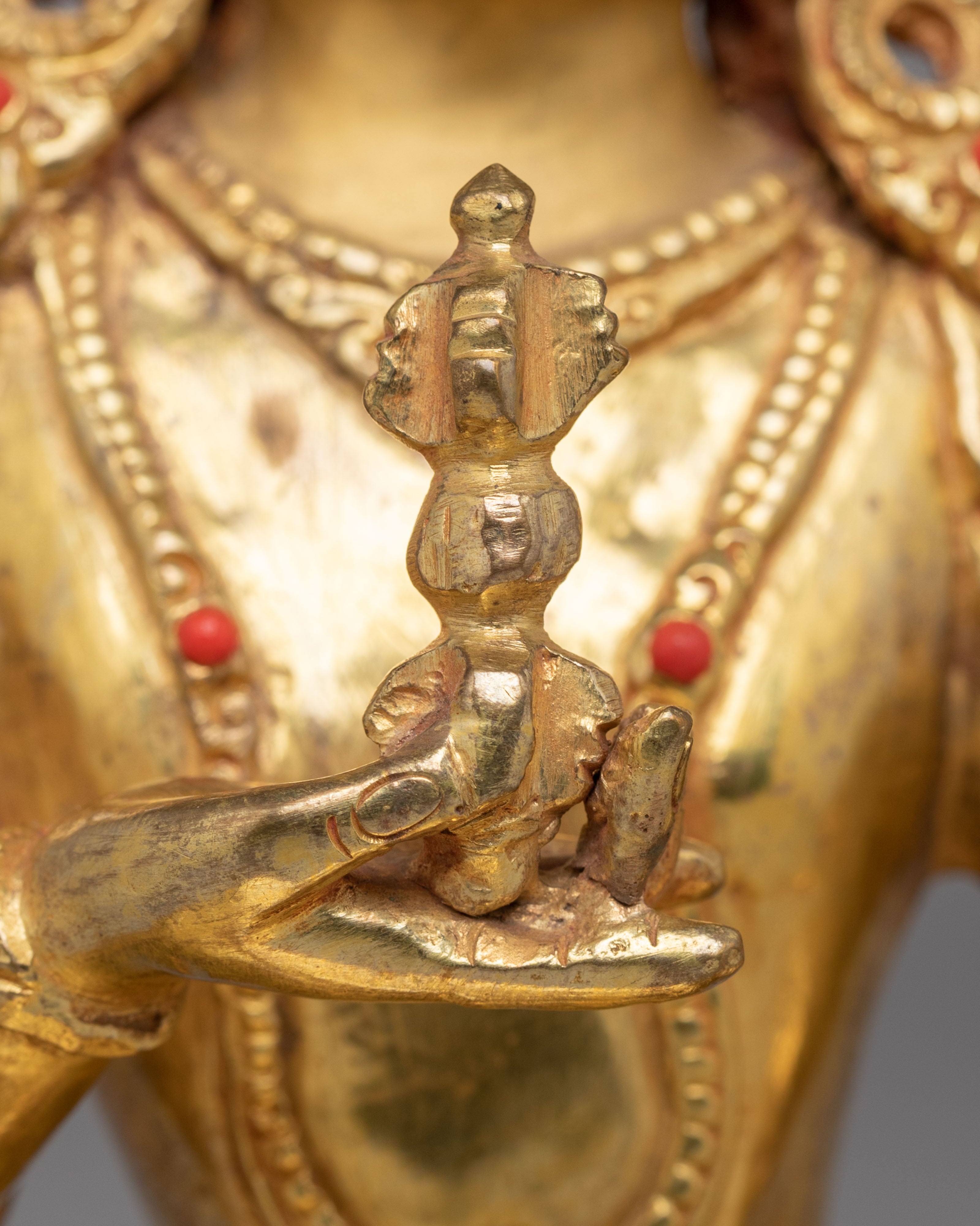 Traditional Tibetan Vajrasattva Statue | Gold Plated Buddhist Purification Deity