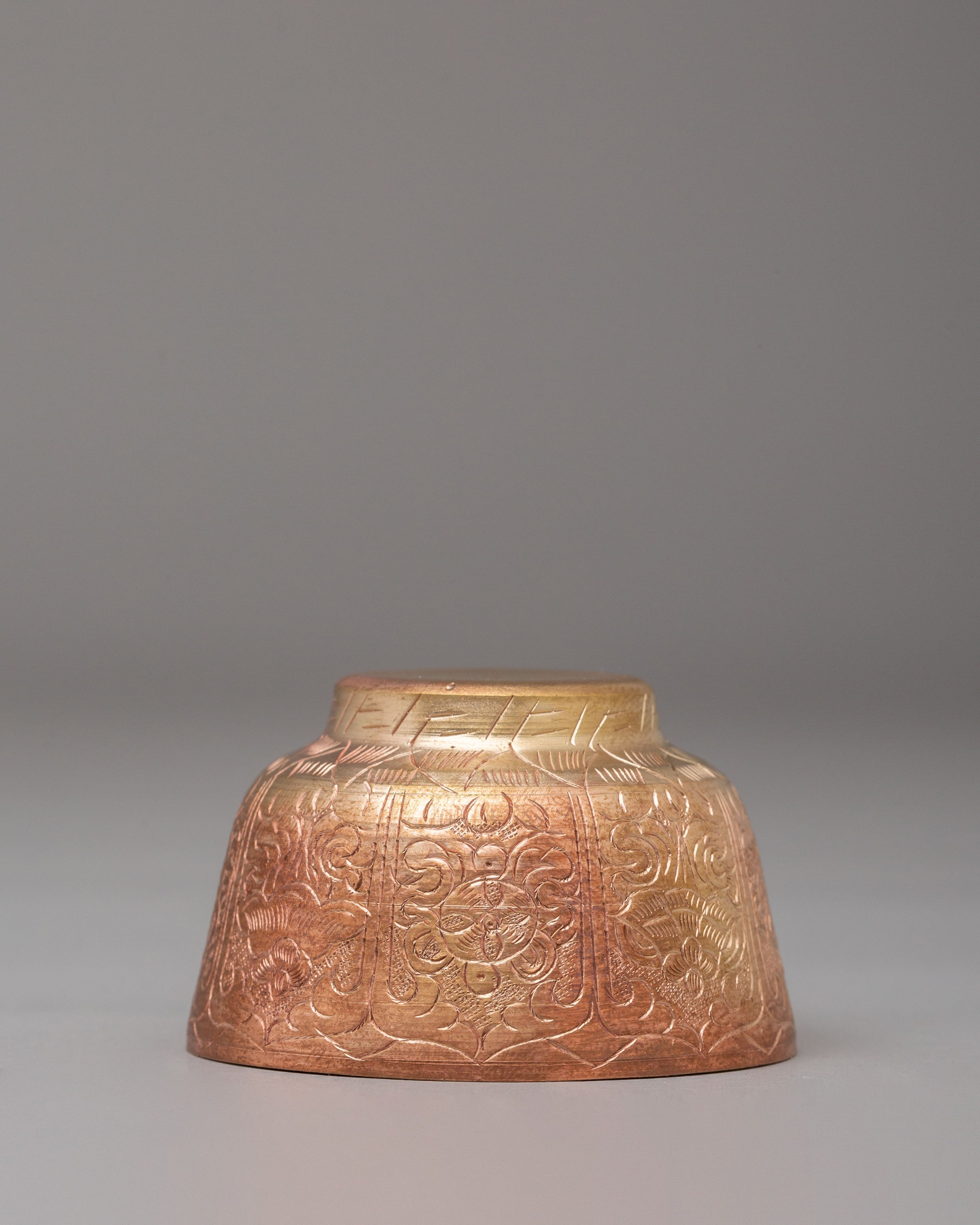 Traditional Tibetan Offering Bowl Set | Copper Bowls for Meditation & Spiritual Rituals