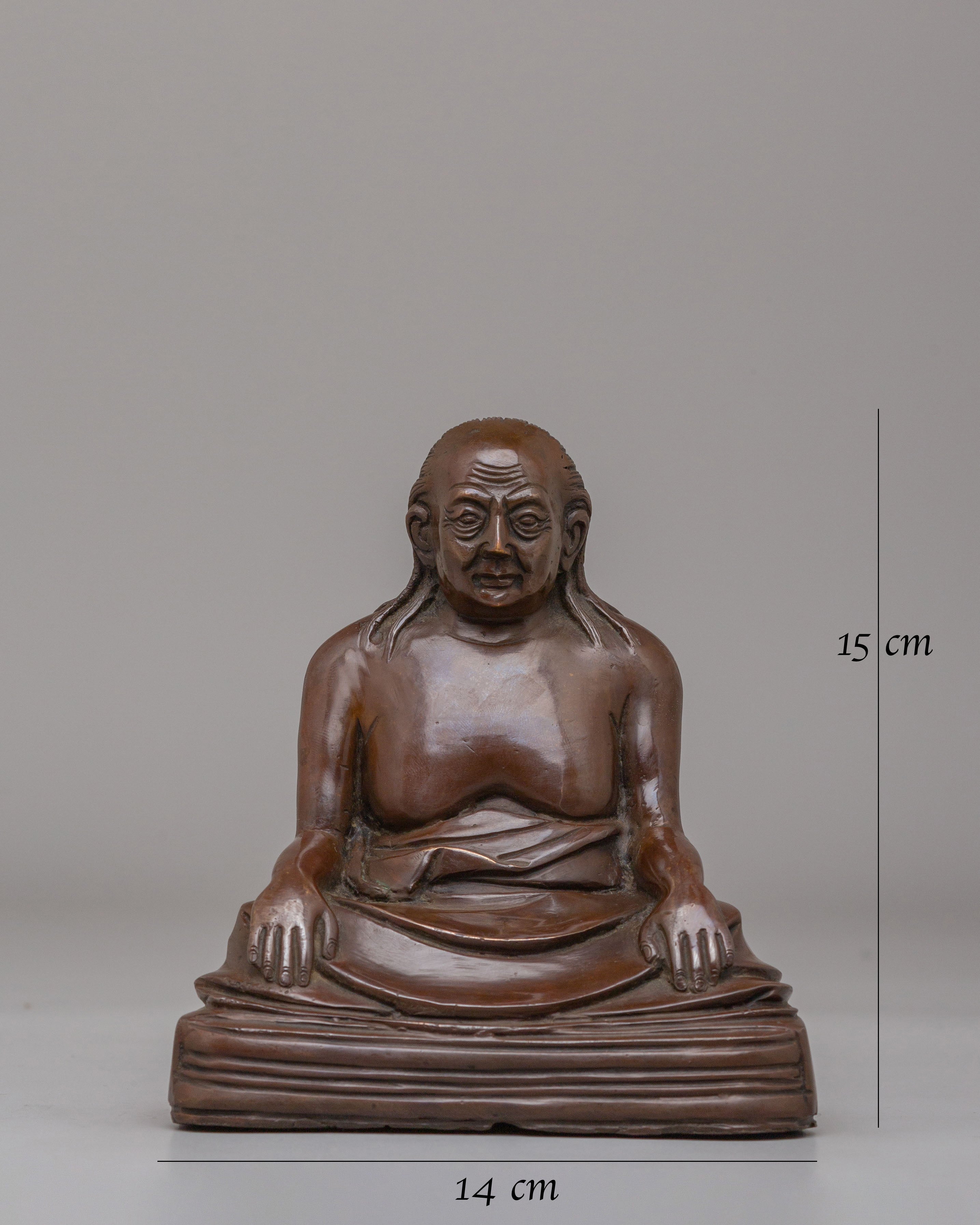 Dilgo Khyentse Rinpoche Statue | Oxidized Copper Buddhist Master