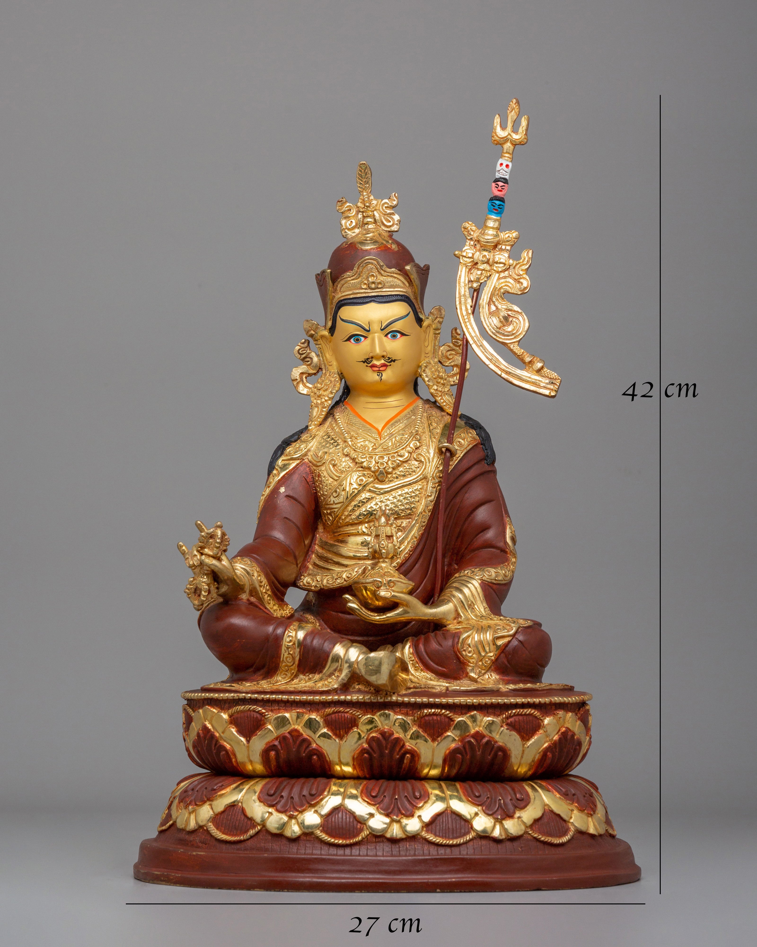 Religious Guru Rinpoche Handcrafted Statue | Tibetan Padmasambhava Figure