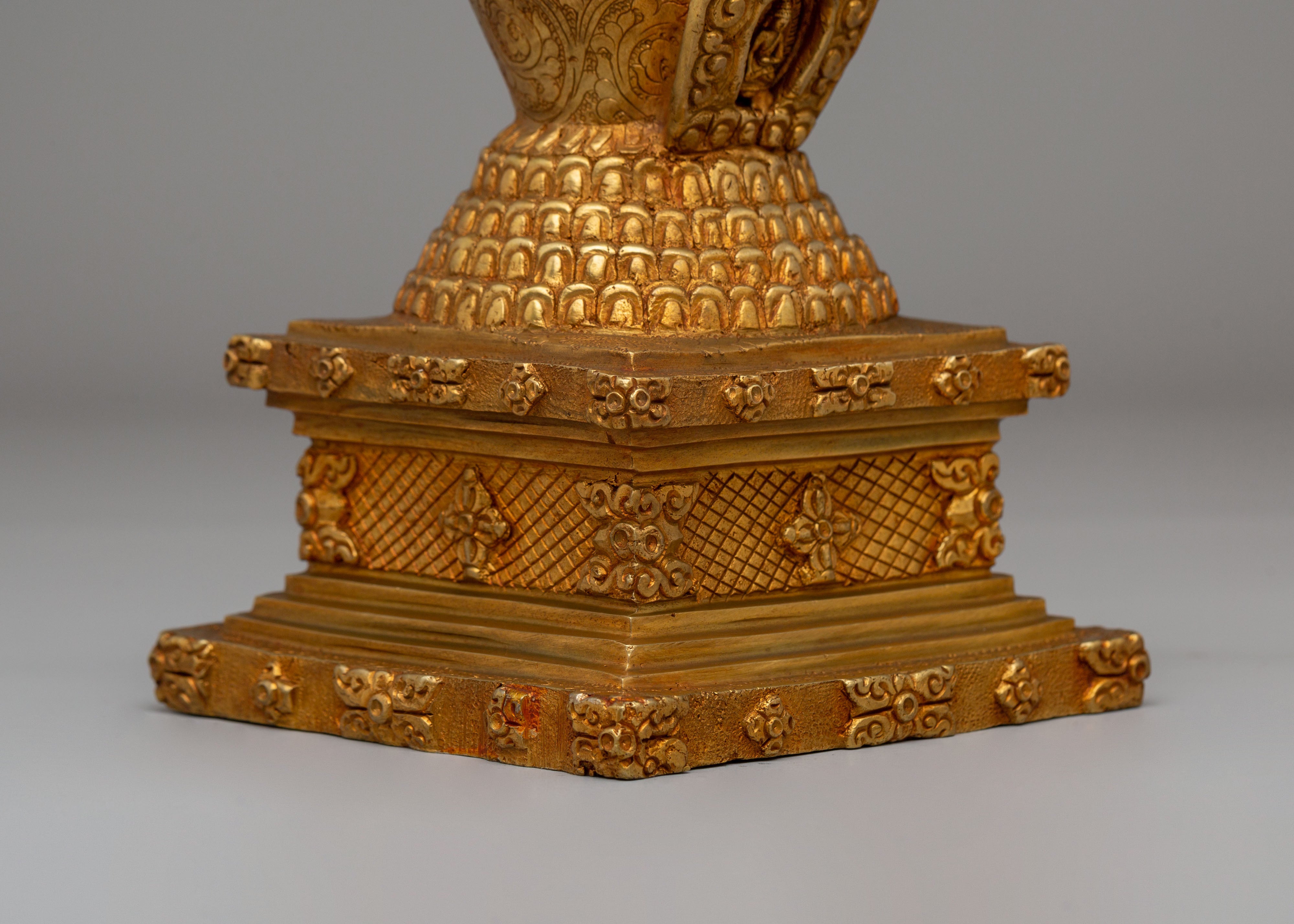 Eight Great Buddhist Stupa Set | Himalayan Chorten Set for Altar