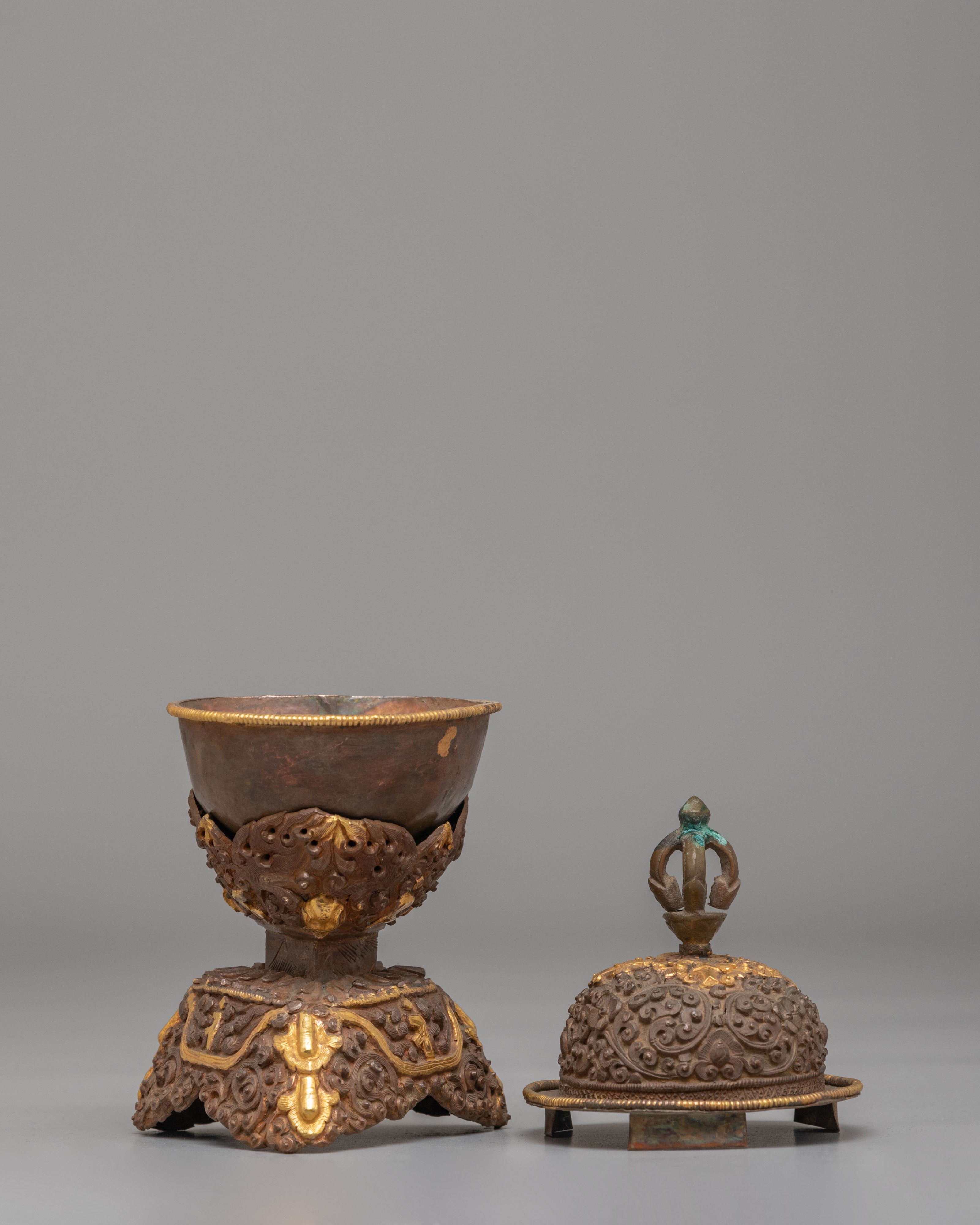 Traditional Tibetan Skull Cup | Handcrafted Ritual Kapala
