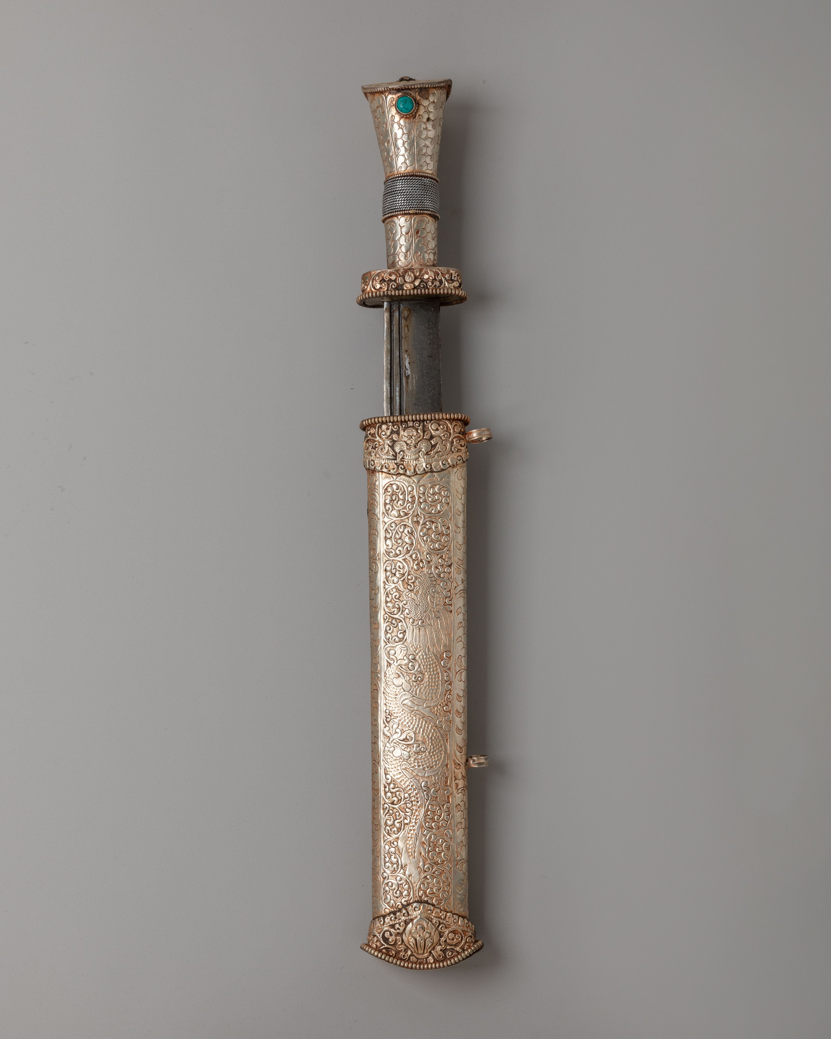 Traditional Ceremonial Knife | Silver Plated Ritual Blade for Decor