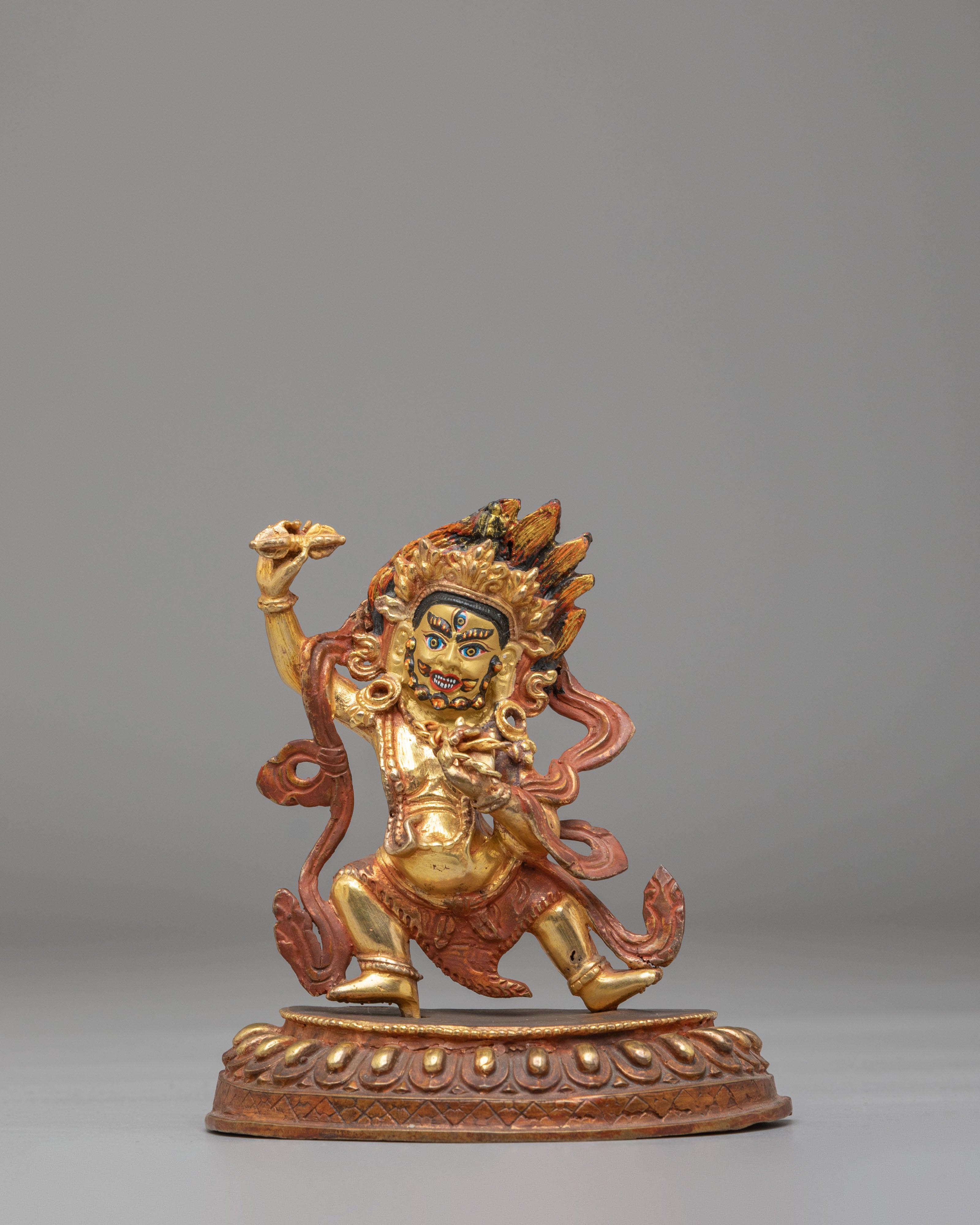 Himalayan Vajrapani Protector Deity Statue | Tibetan Protector Sculpture