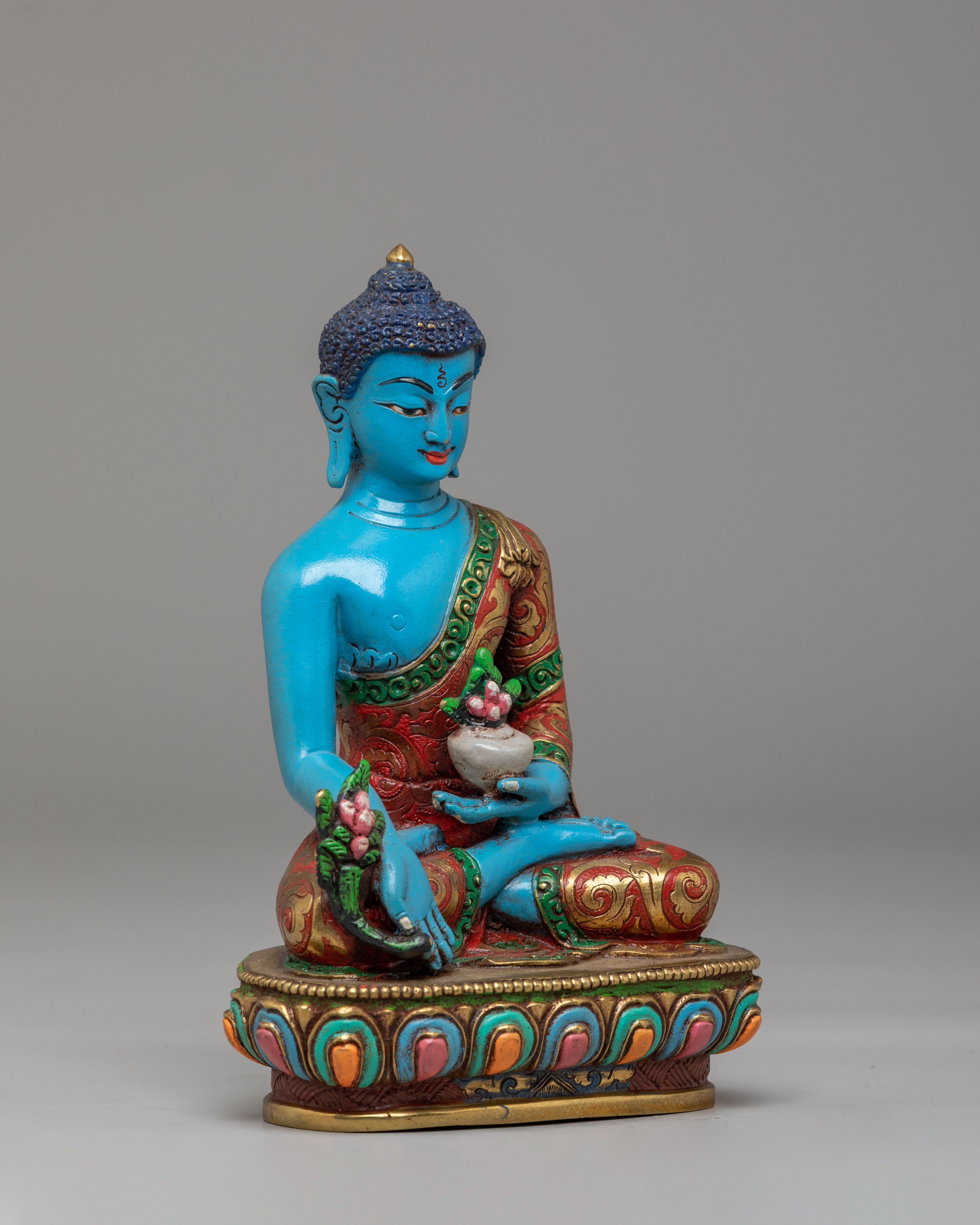 Sacred Himalayan Medicine Buddha Sculpture | Tibetan Healing Art