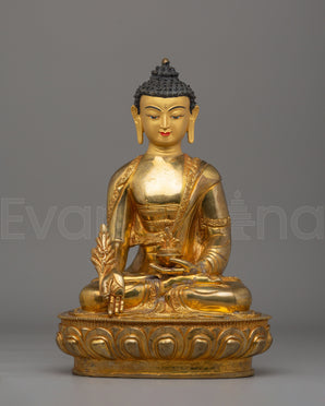 Spiritual Handcrafted Medicine Buddha Statue | Tibetan Healing Deity Figurine