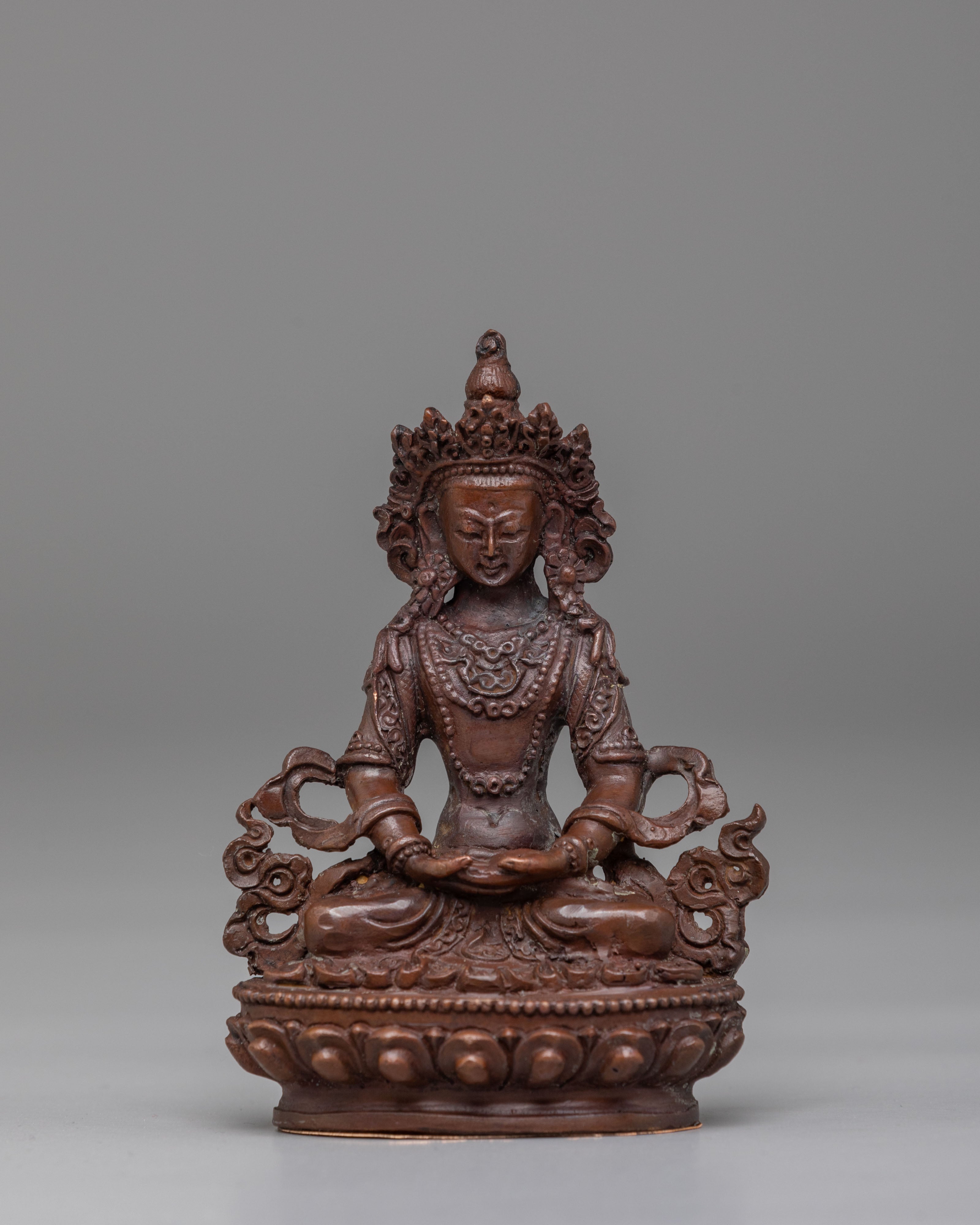 Handmade Three Deity Set | Oxidized Copper Altar Statues