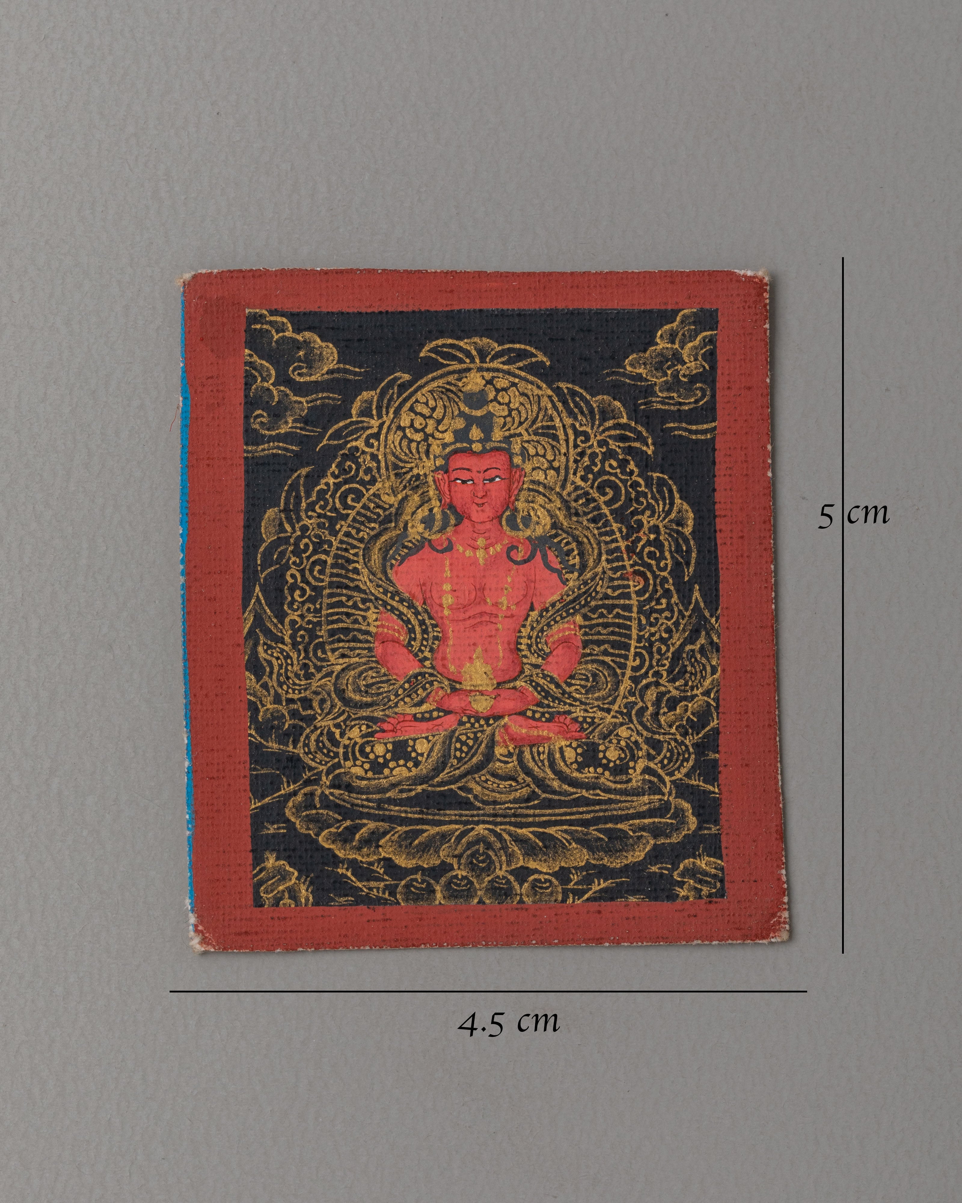 Amitayus Thangka for Locket | Traditional Artwork