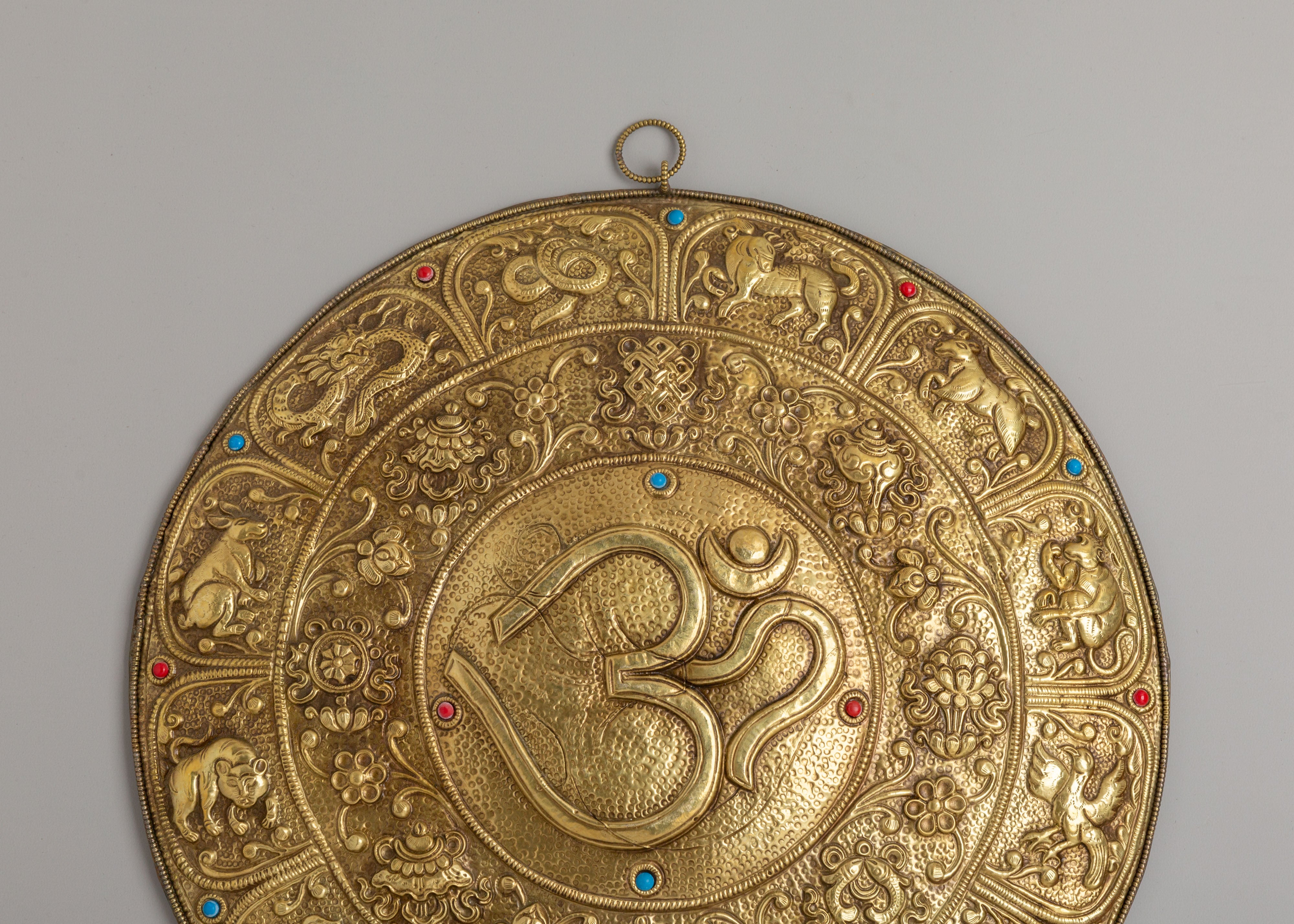 Sacred Om Mandala Wall Hanging | Tibetan Artwork for Spiritual Blessings