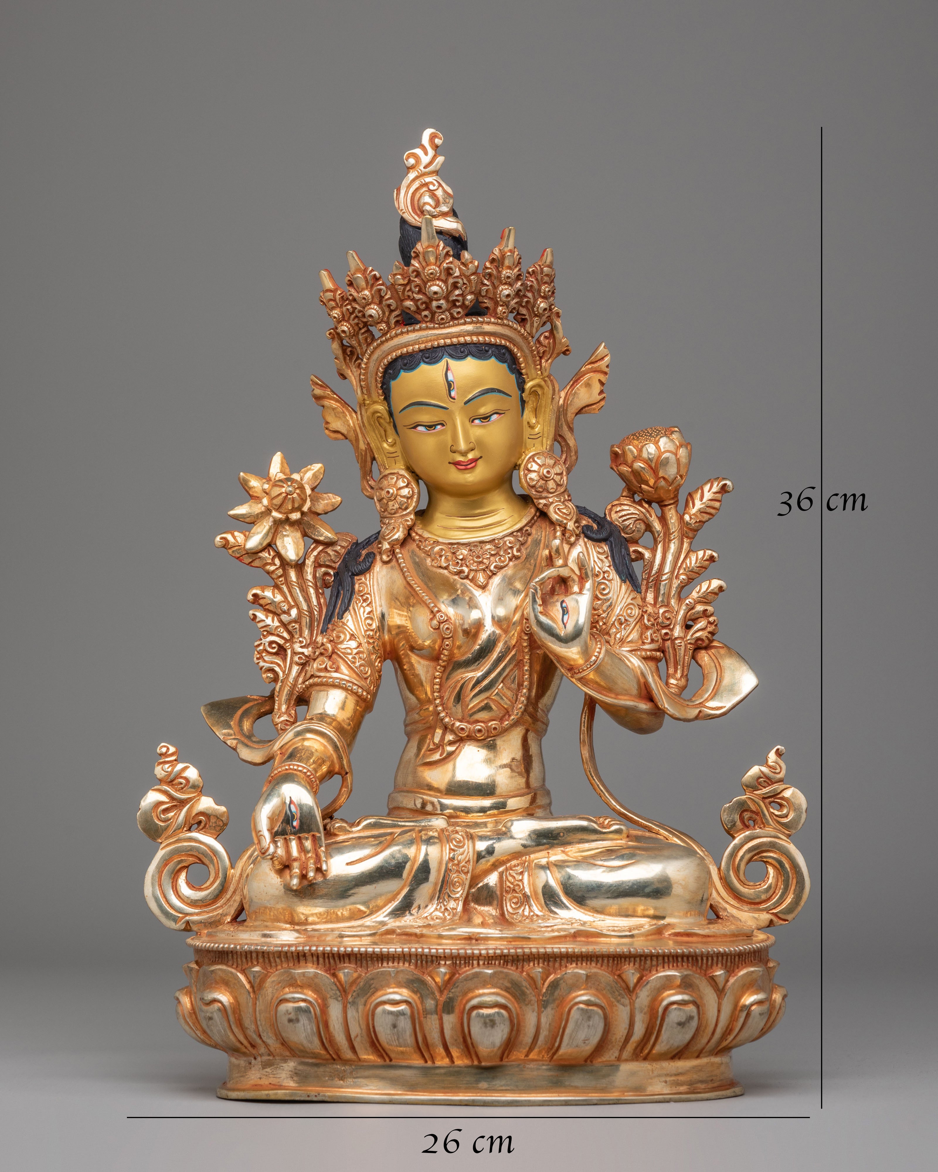 White Tara Mother of Liberation Figurine | Tibetan Goddess Sculpture
