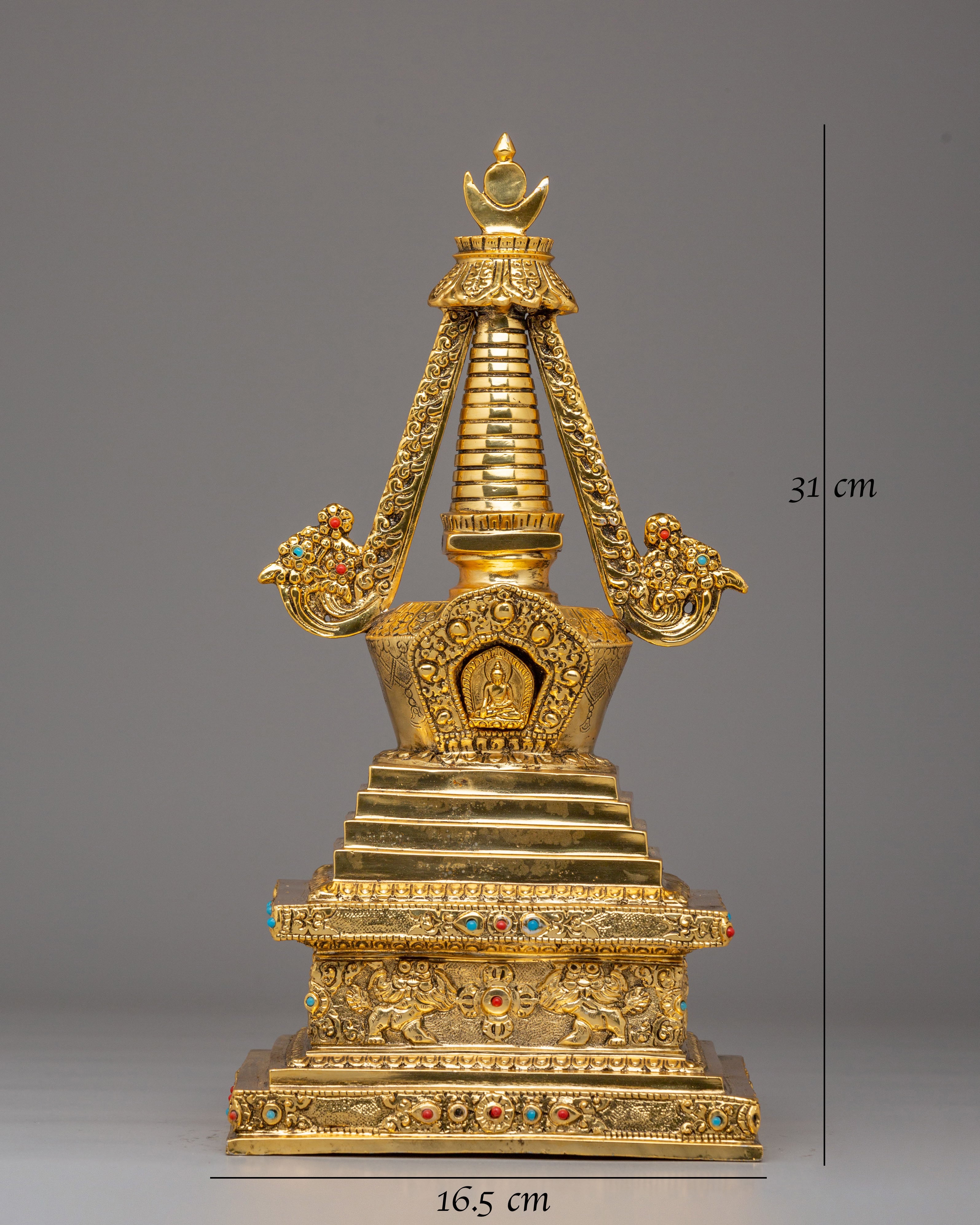 Spiritual Enlightenment Stupa | Handmade Sacred Buddhist Shrine Decor