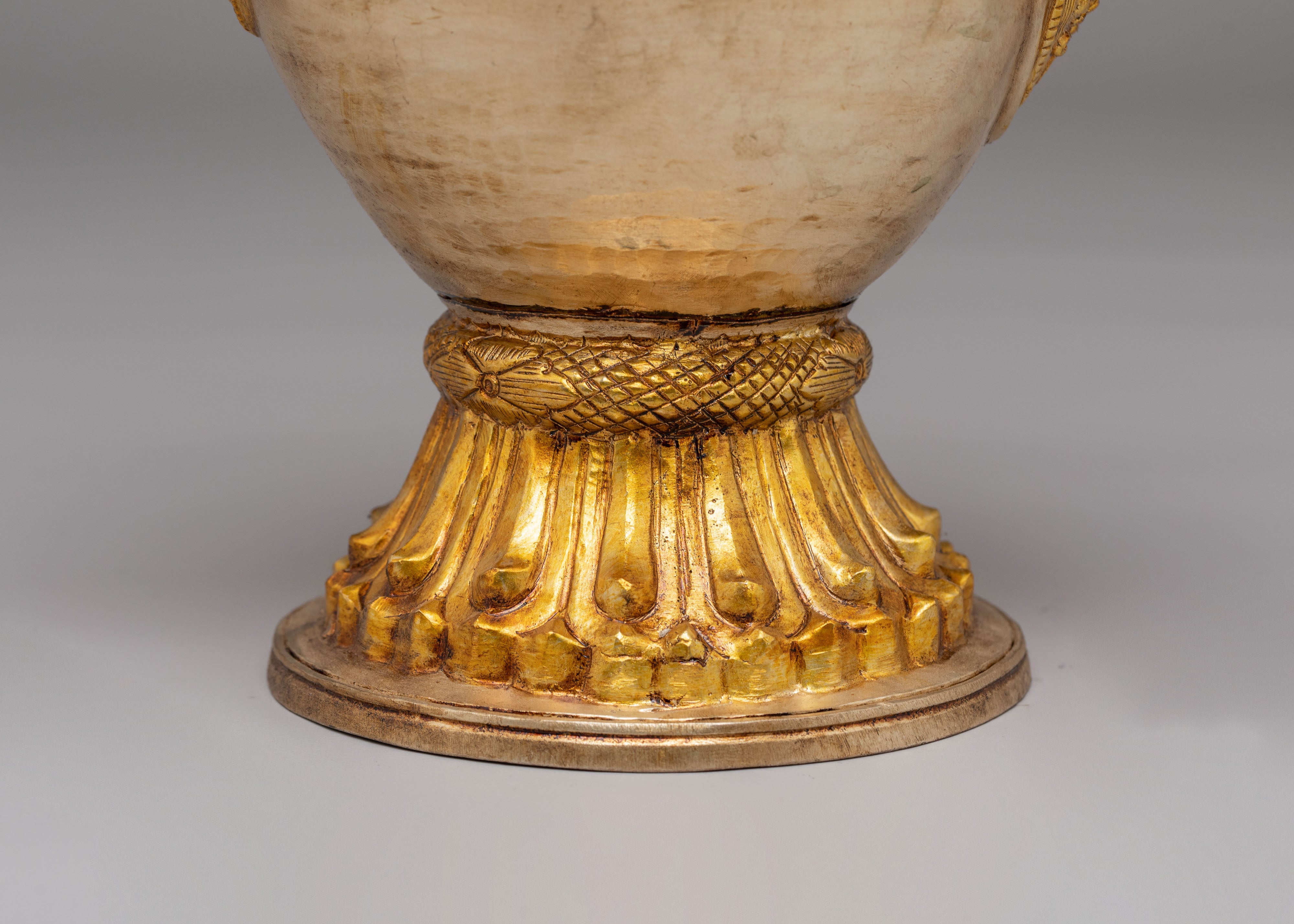 Decorative Tibetan Tea Vessel | Copper Silver Gold Plated Tea Vessel