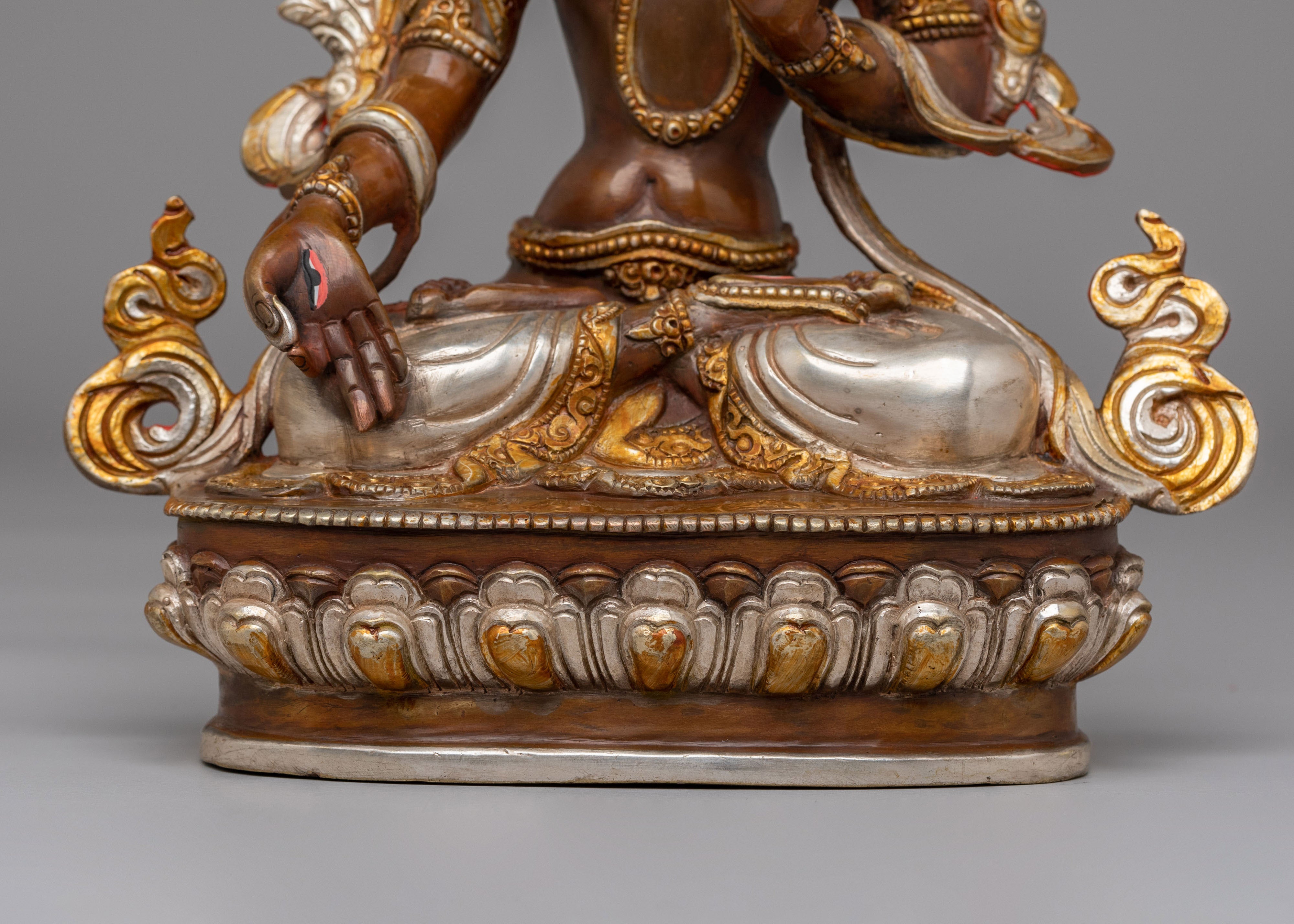 Handmade Ritual White Tara Statue | Sacred Spiritual Decor for Meditation