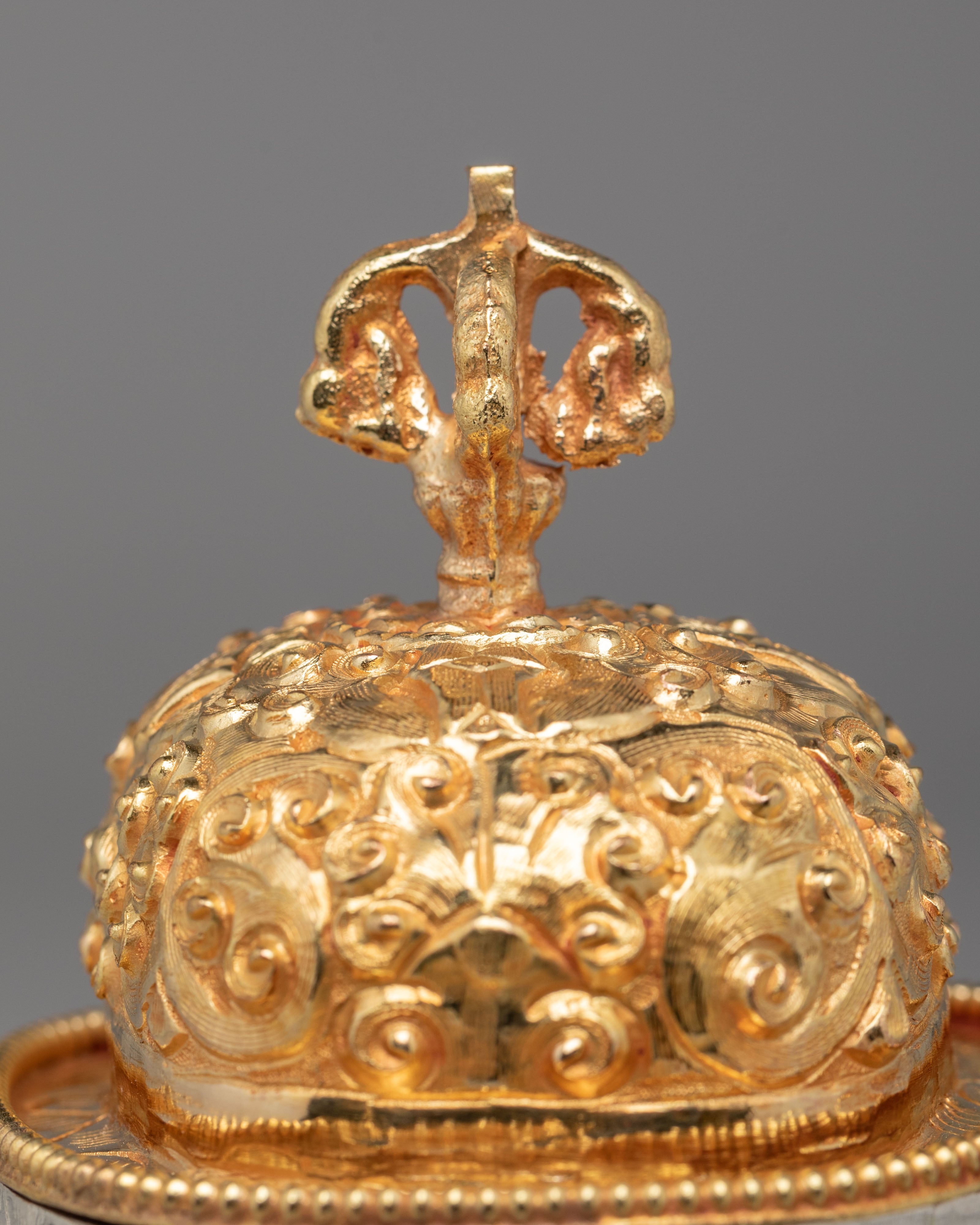 Traditional Ritual Kapala Set | Gold Gilded and Silver Coated Vessels