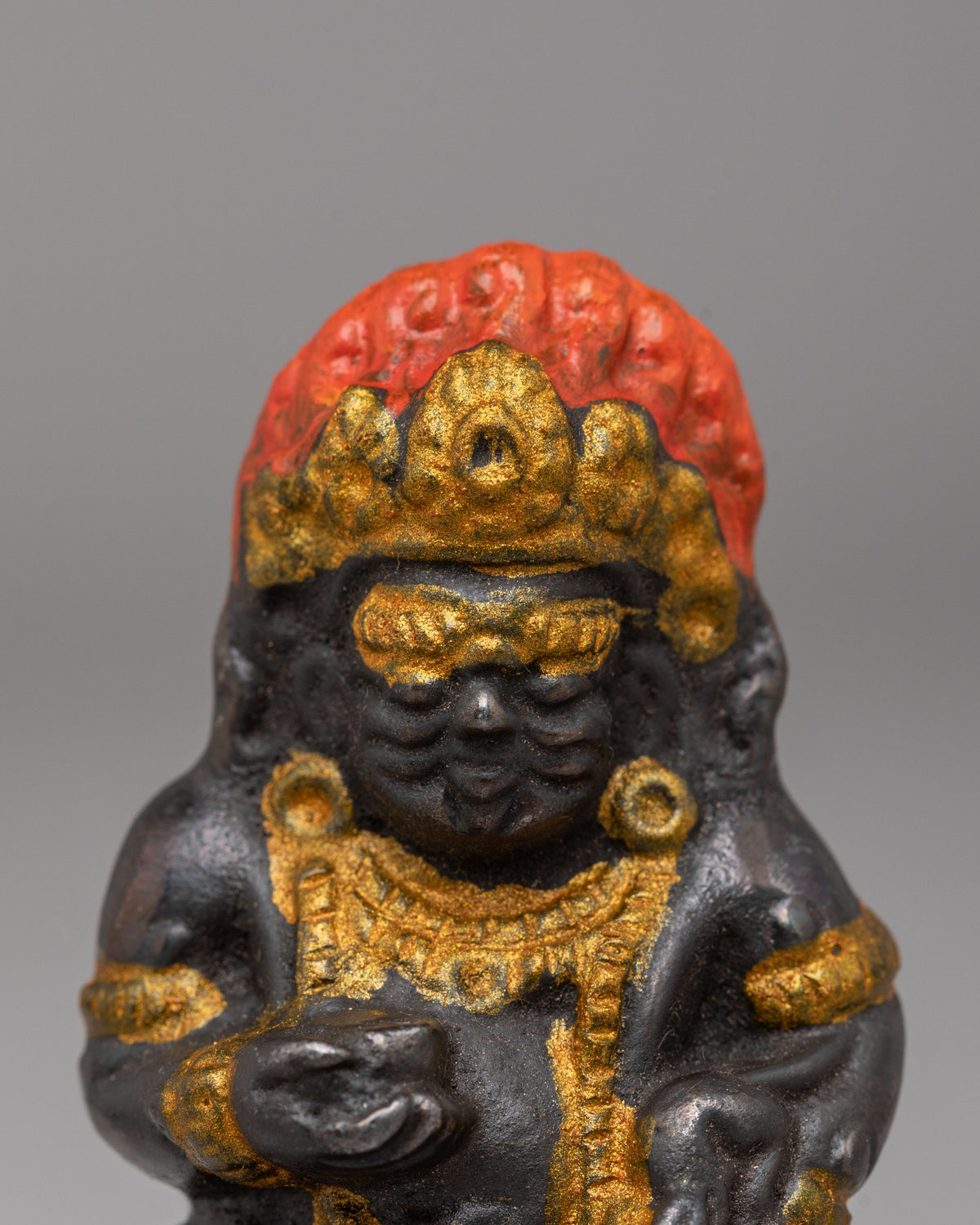 Buddhist Sacred Black Dzambhala Statue | Tibetan God of Wealth