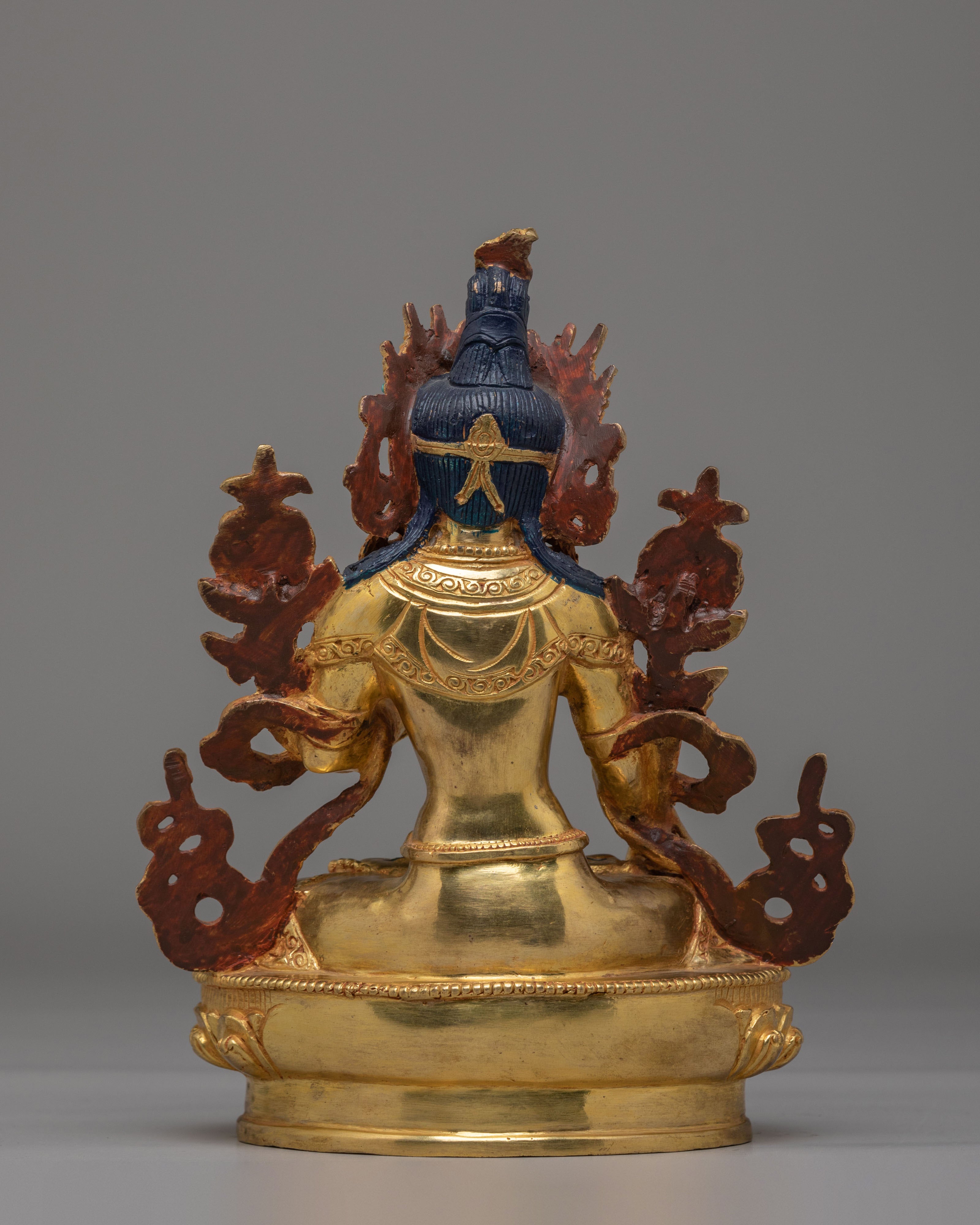 Handcrafted Seven-Eyed White Tara Statue | Tibetan Sculpture for Altar