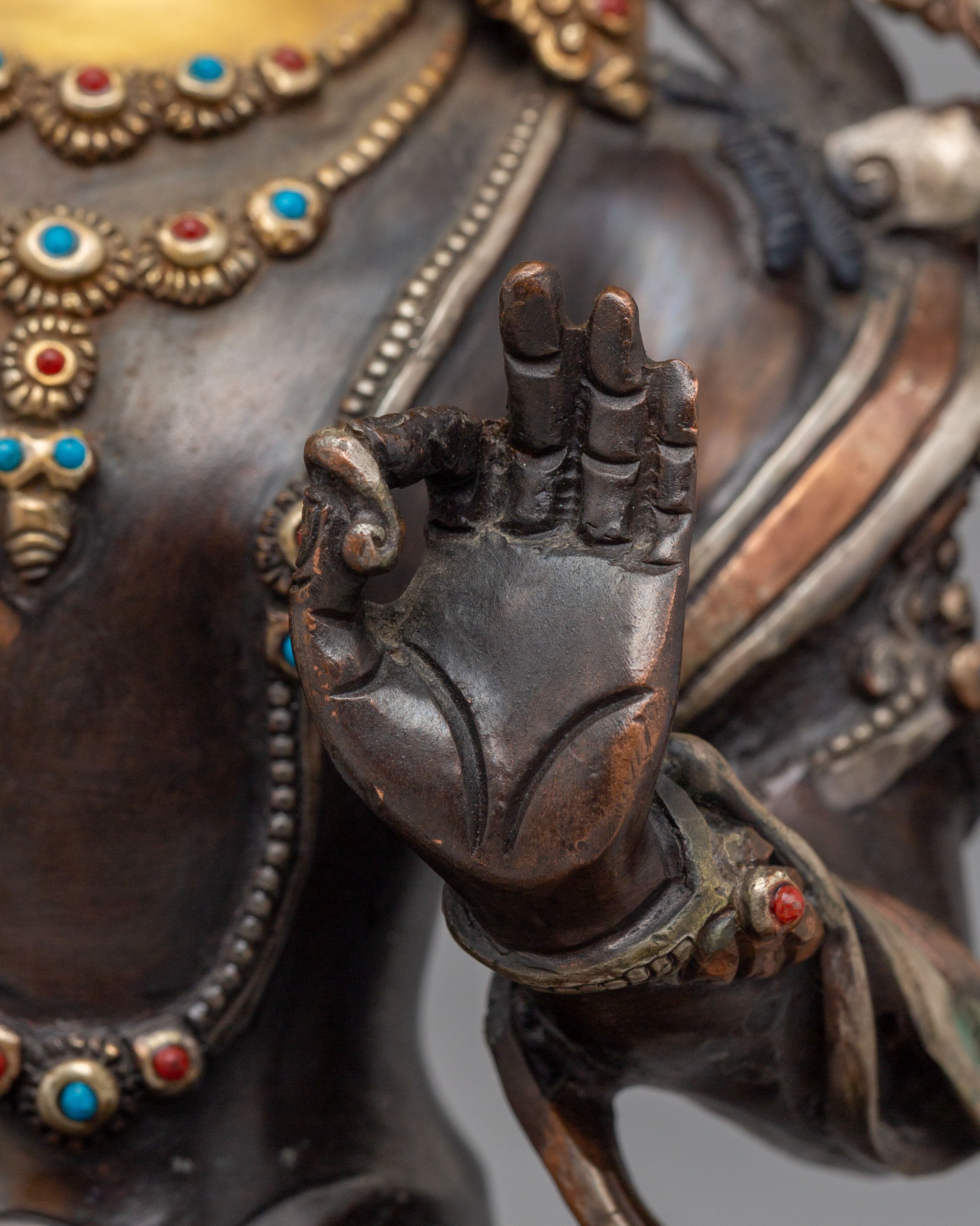 Tibetan Manjushri Wisdom Deity Statue | Sacred Sculpture for Meditation and Decor