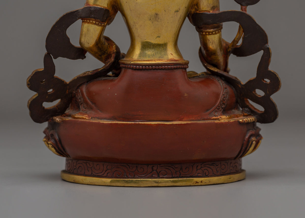 Handcrafted Scared Kshitigarbha Statue | 24K Gold Plated