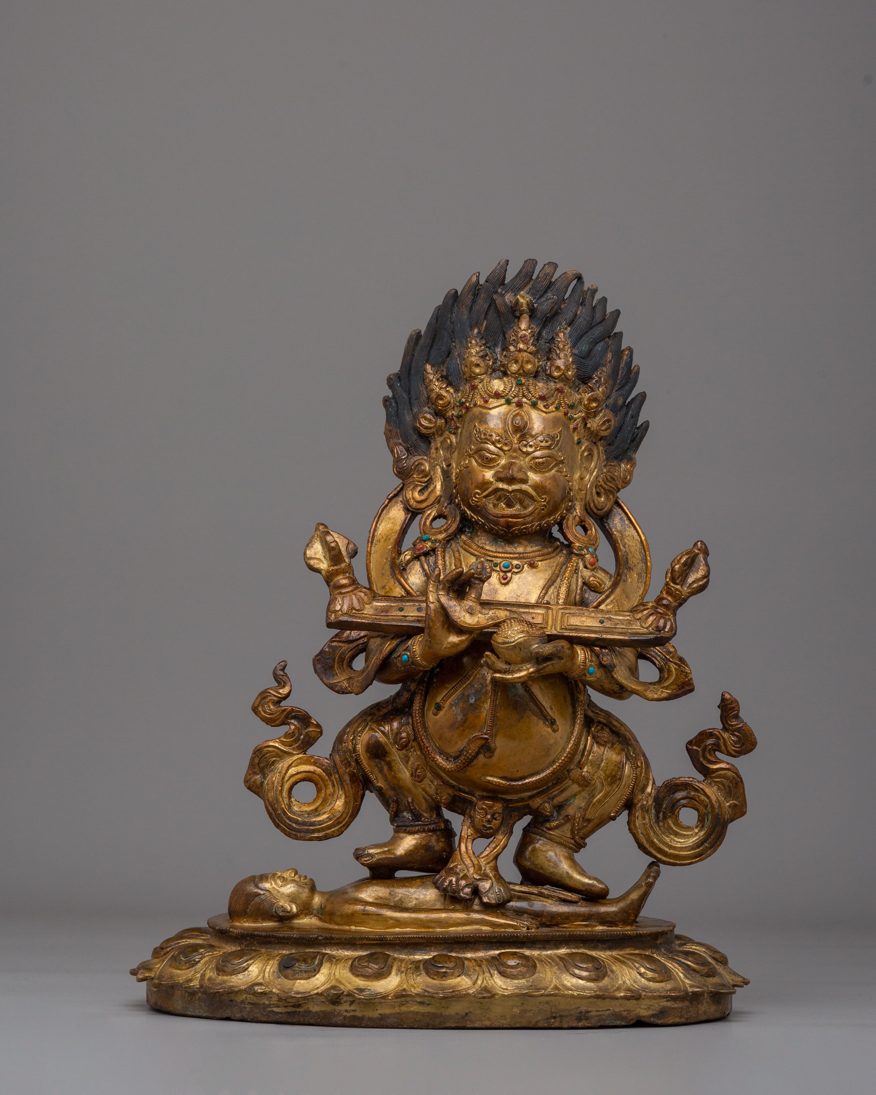 Shakya Mahakala Wrathful Protector Statue | Tibetan Buddhist Deity
