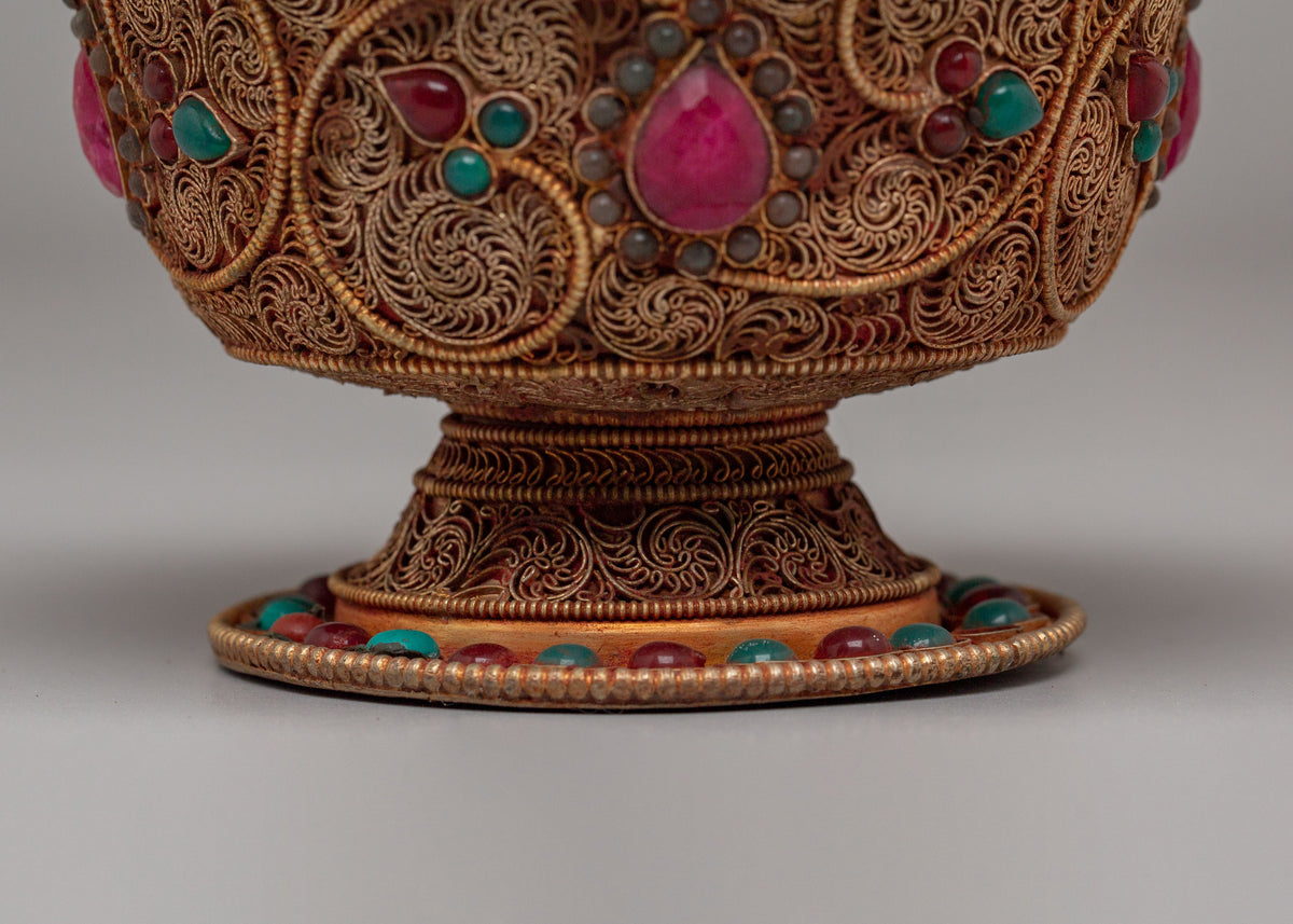 Tibetan Altar Offering Bowl Set | Traditional Ritual Bowls for Ceremonies