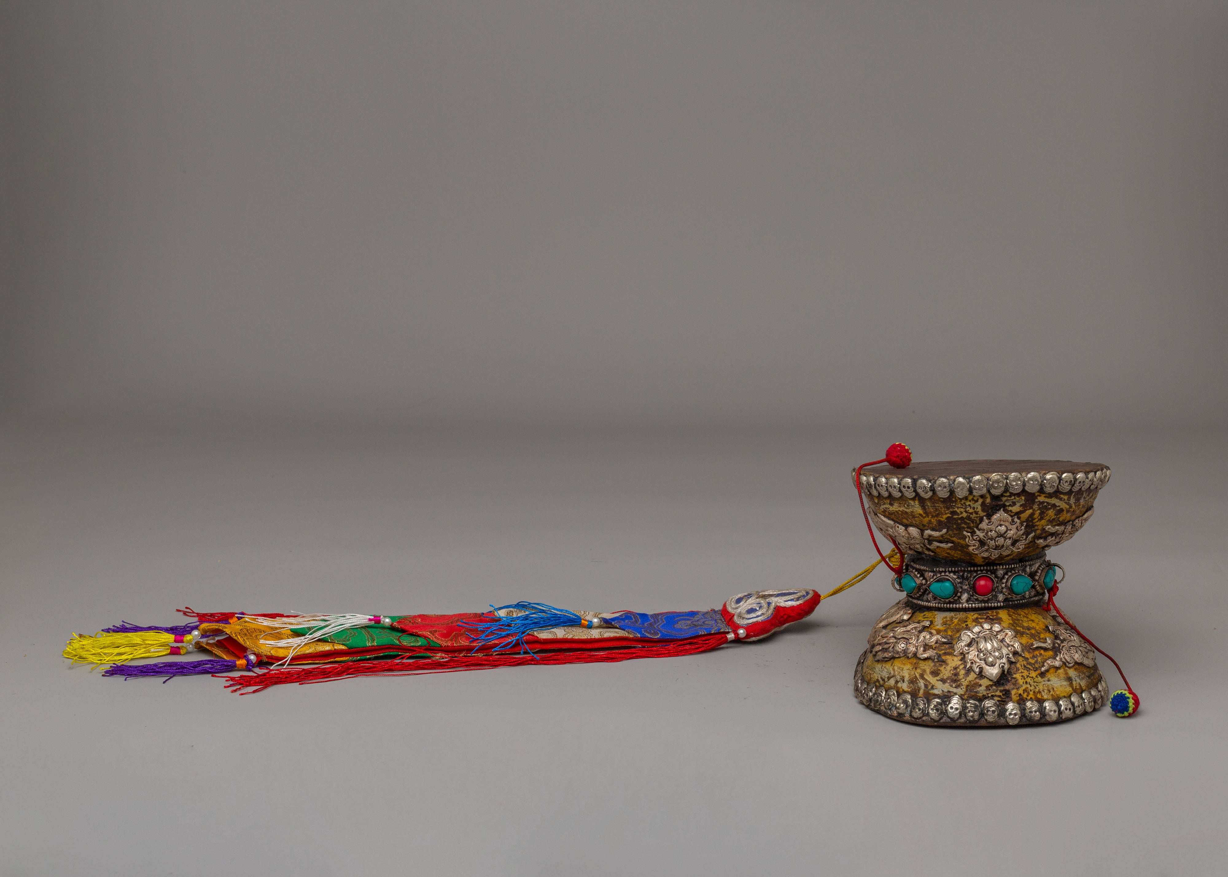 Buddhist Ceremonial Damaru | Handcrafted Ritual Drum