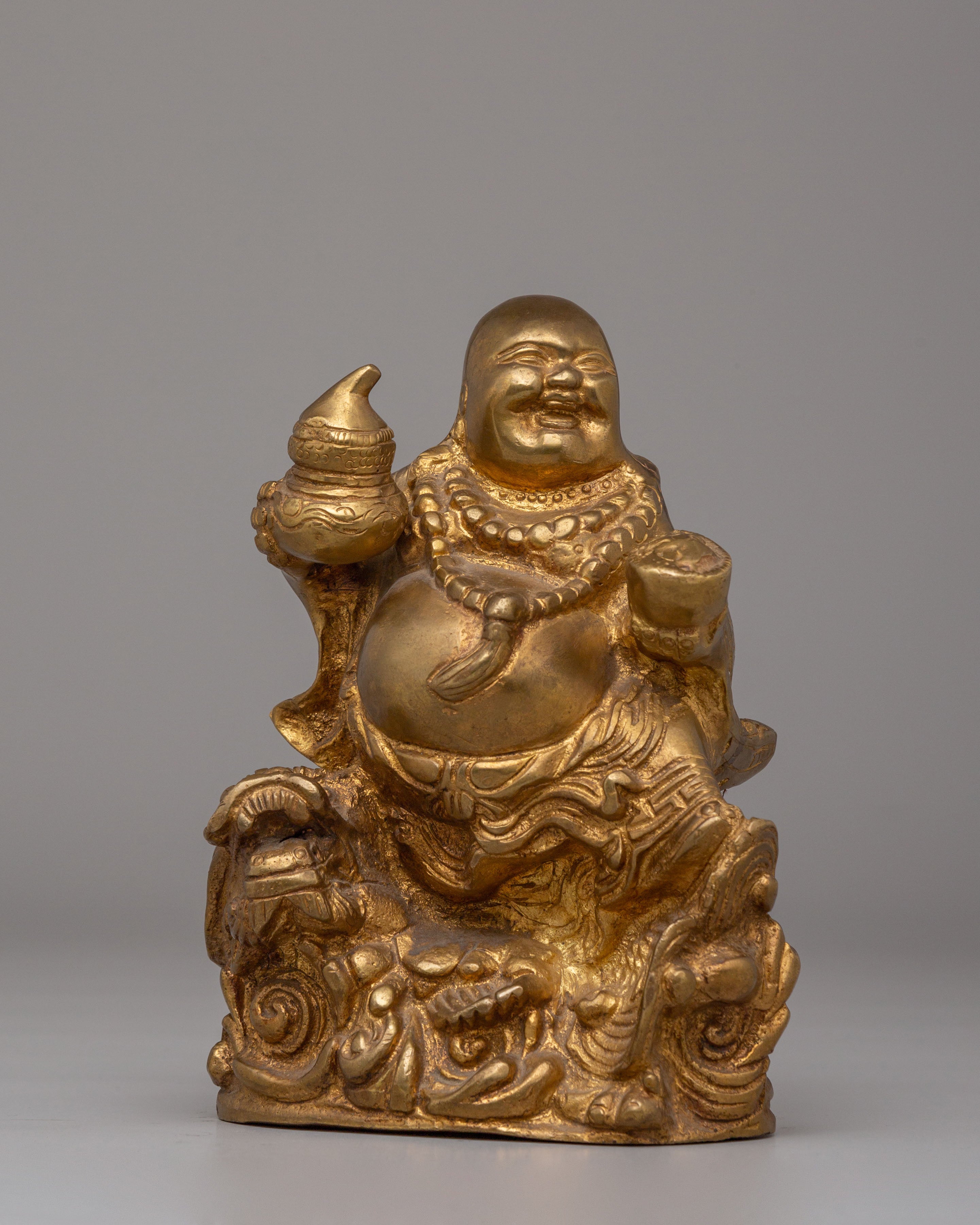 Handmade Laughing Buddha Statue | Brass Happy Buddha for Home Decor and Prosperity