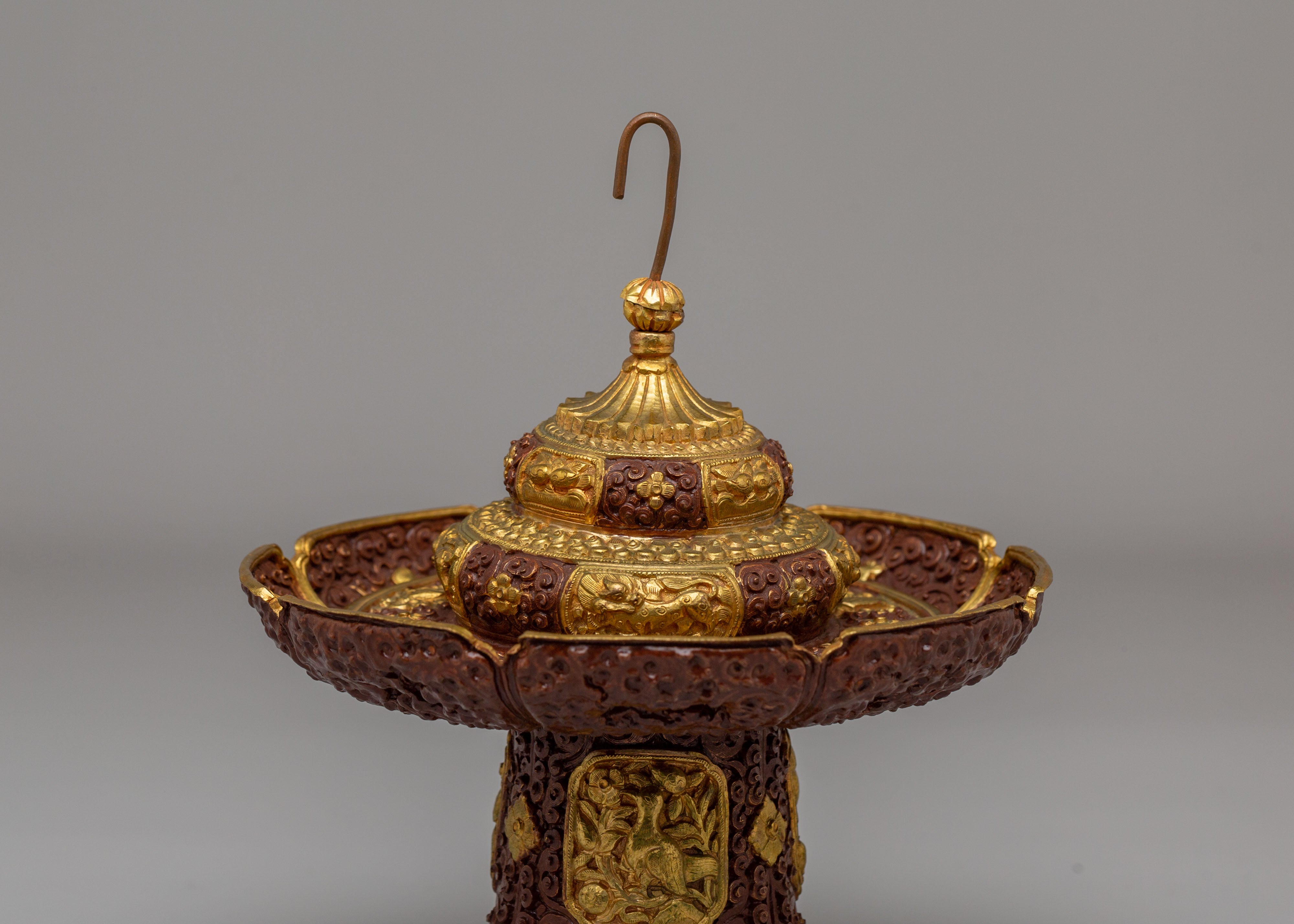 Decorative Himalayan Tea Cup Cover | Traditional Tibetan Ritual Tea Accessory