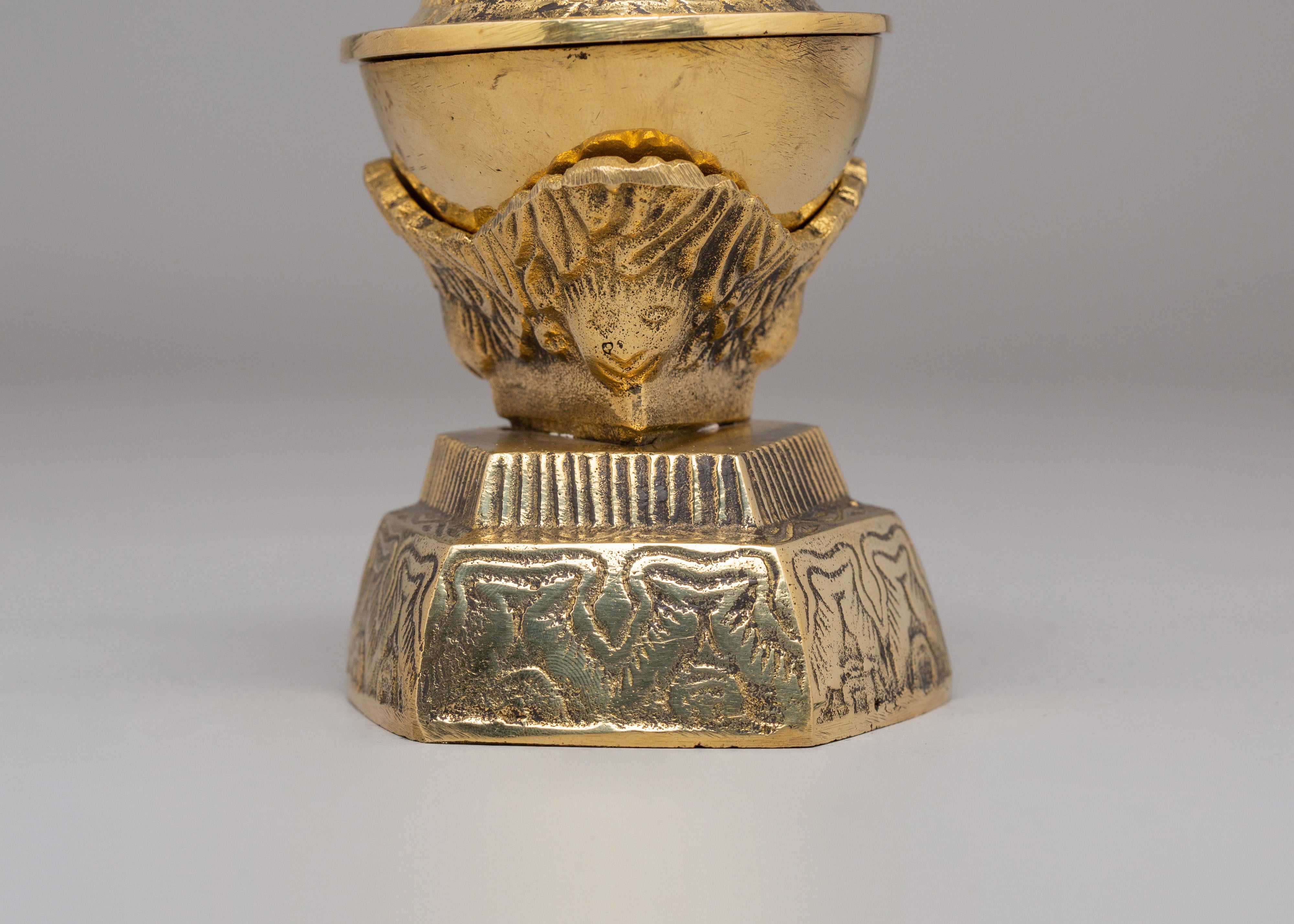 Handcrafted Kapala Set for Buddhist Rituals | Tibetan Brass Skull Cups